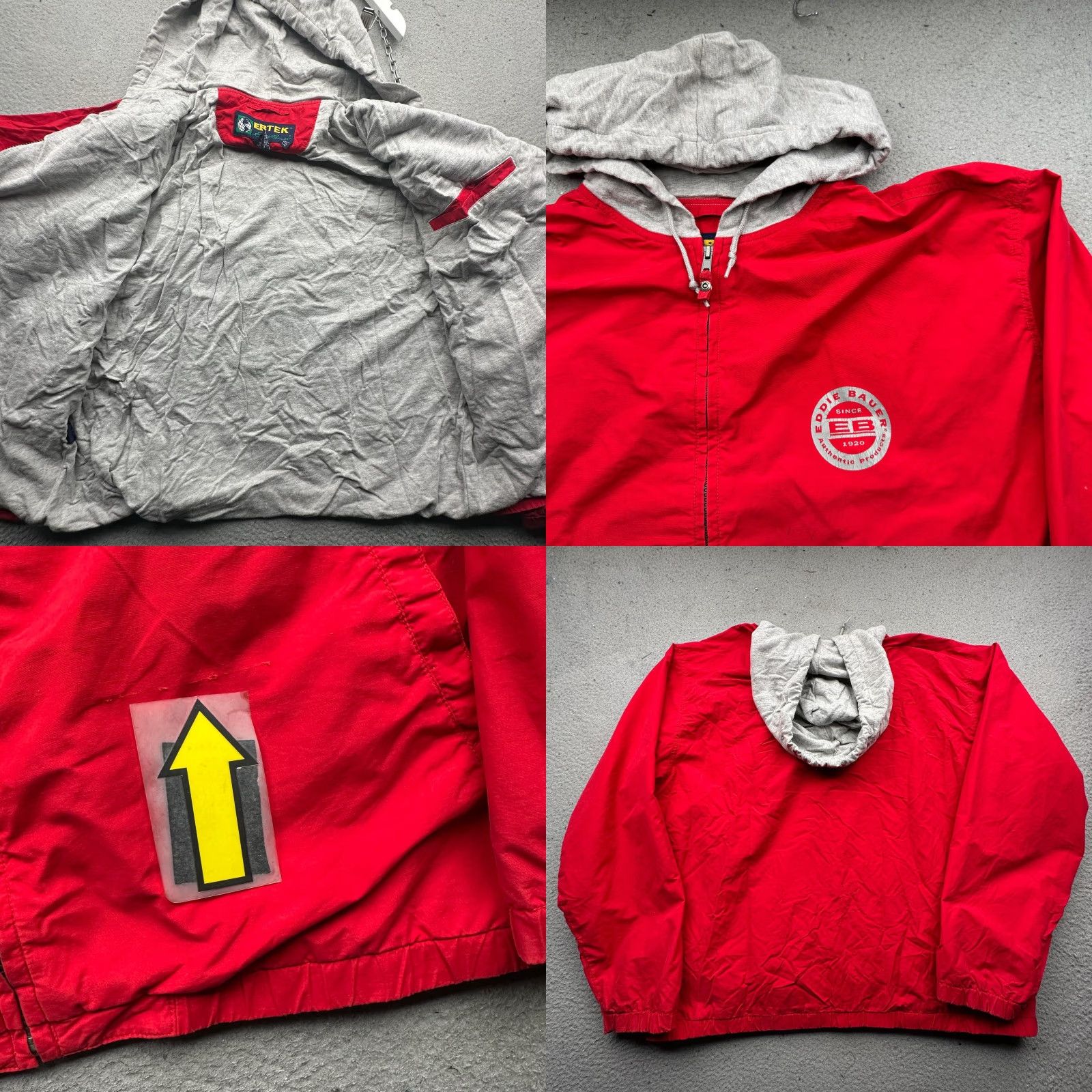 Eddie Bauer VINTAGE Eddie Bauer Ebtek Cotton Lined Jacket Mens LT Zip Hood Red Logo Size US L / EU 52-54 / 3 - 8 Thumbnail