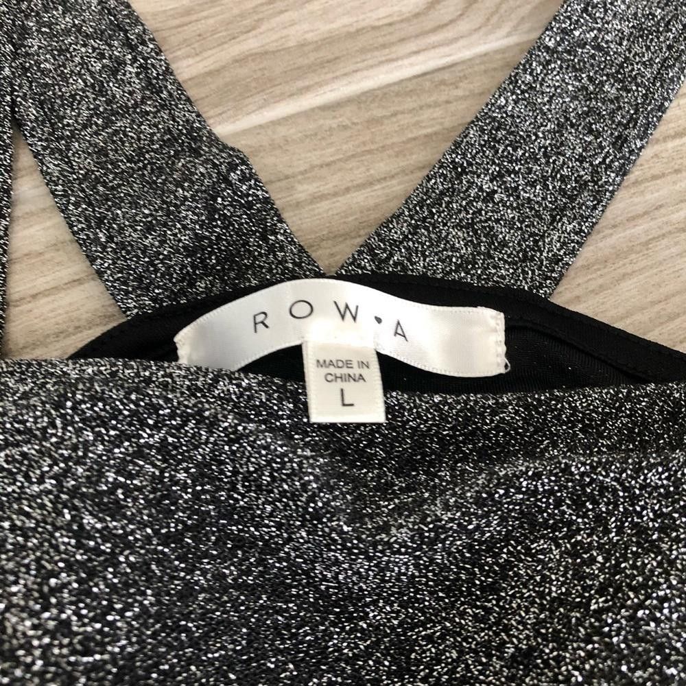 Designer Shimmering Gray Square Neck Tank Top Size L / US 10 / IT 46 - 3 Thumbnail
