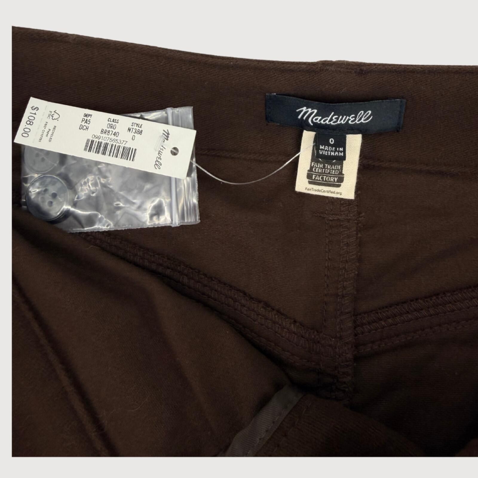 Madewell Madewell NWT Utility Twill Mini Skirt Chocolate 0 Size 25" / US 0 / IT 36 - 4 Thumbnail