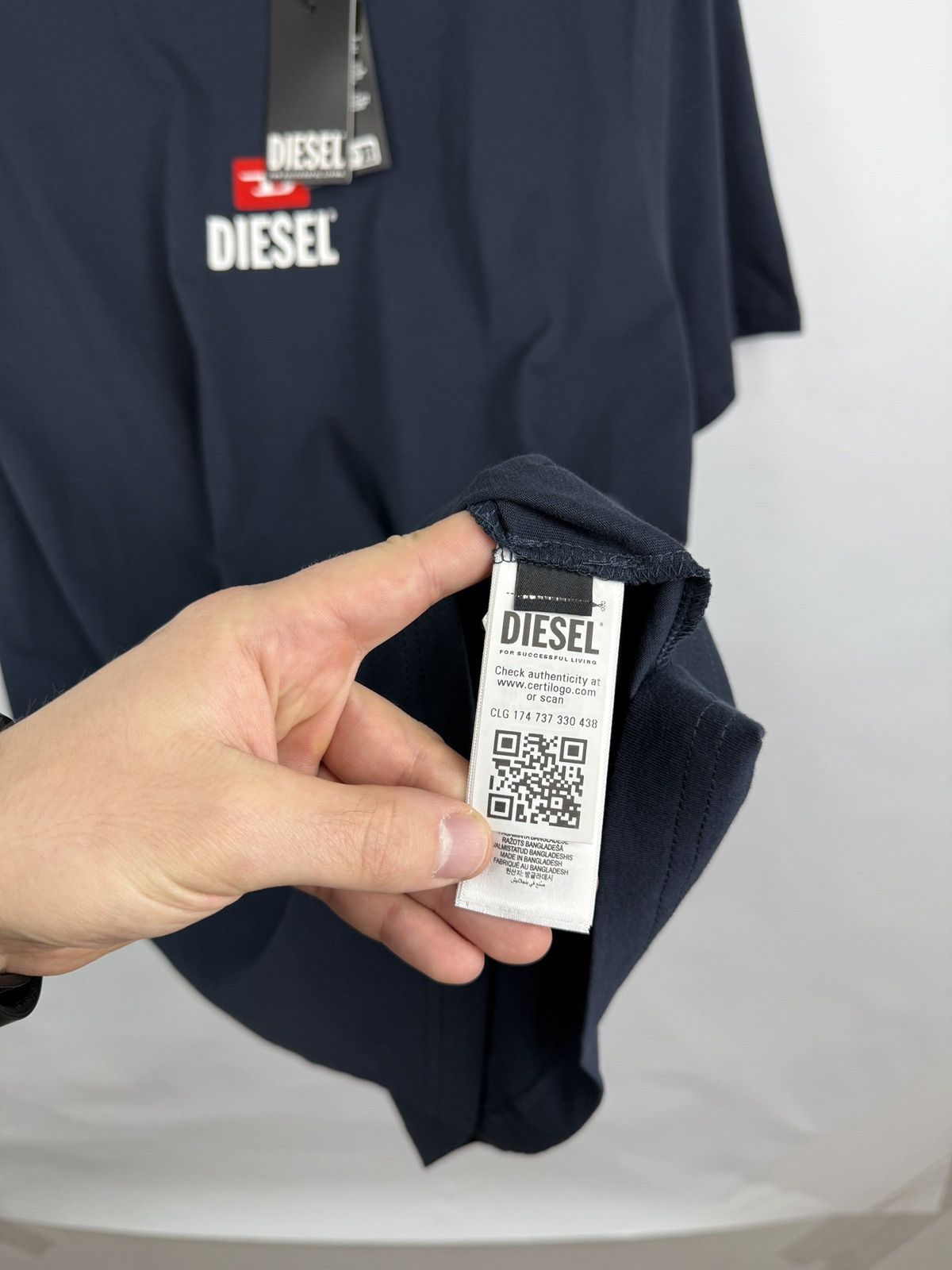 Diesel 🇺🇸❗️NEW Diesel Velour Logo For Successful Living Classic Tee Size US XL / EU 56 / 4 - 9 Thumbnail