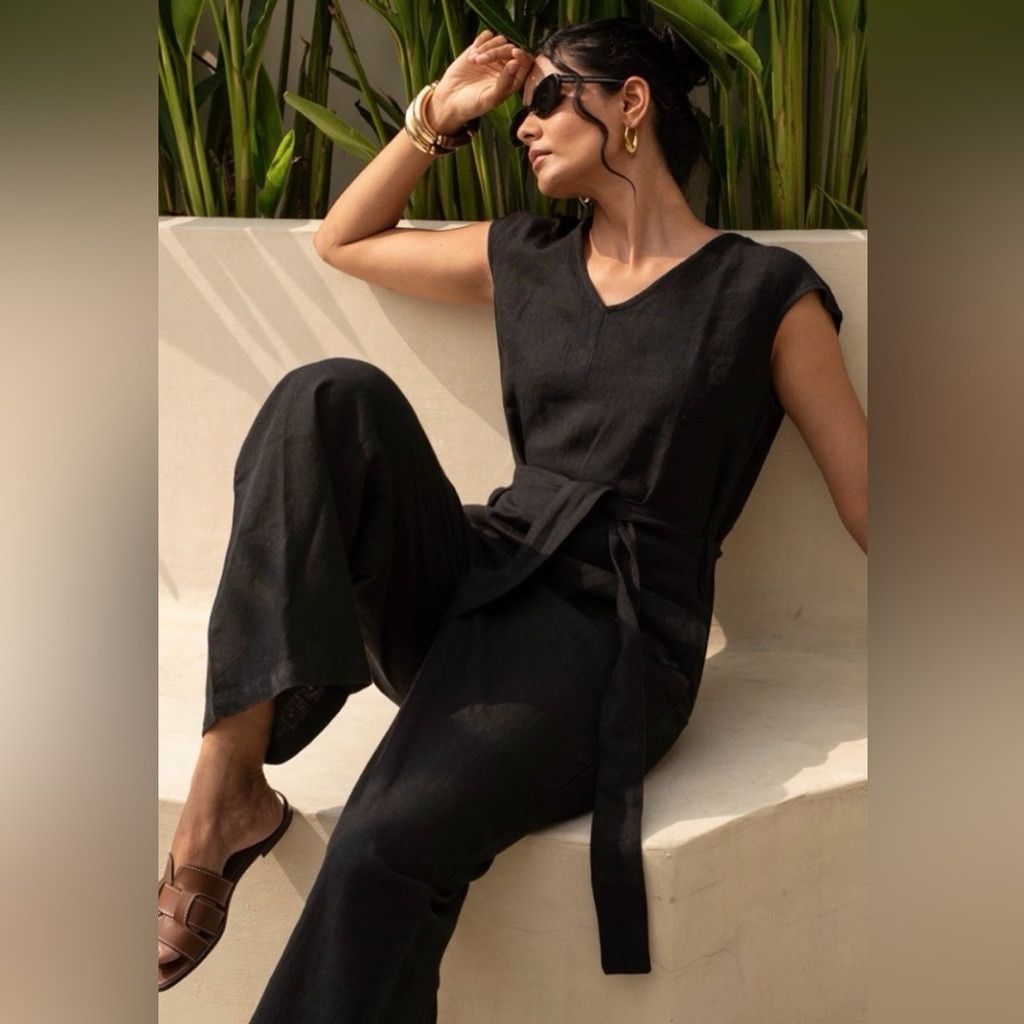 Grade & Gather Grade & Gather Black Jumpsuit | EUC | Sz S Size 23" - 1 Thumbnail