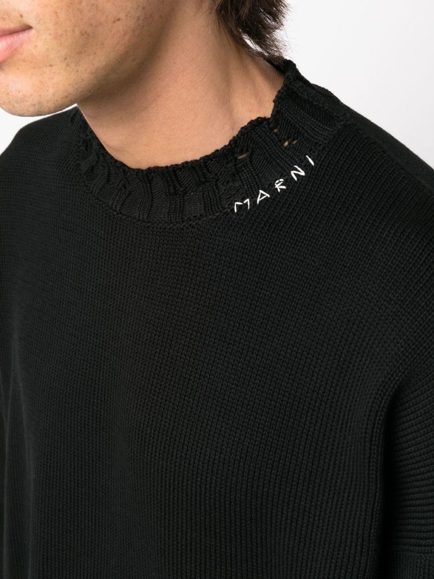 Marni MARNI BLACK DECONSTRUCTED SWEATER Size US L / EU 52-54 / 3 - 4 Thumbnail