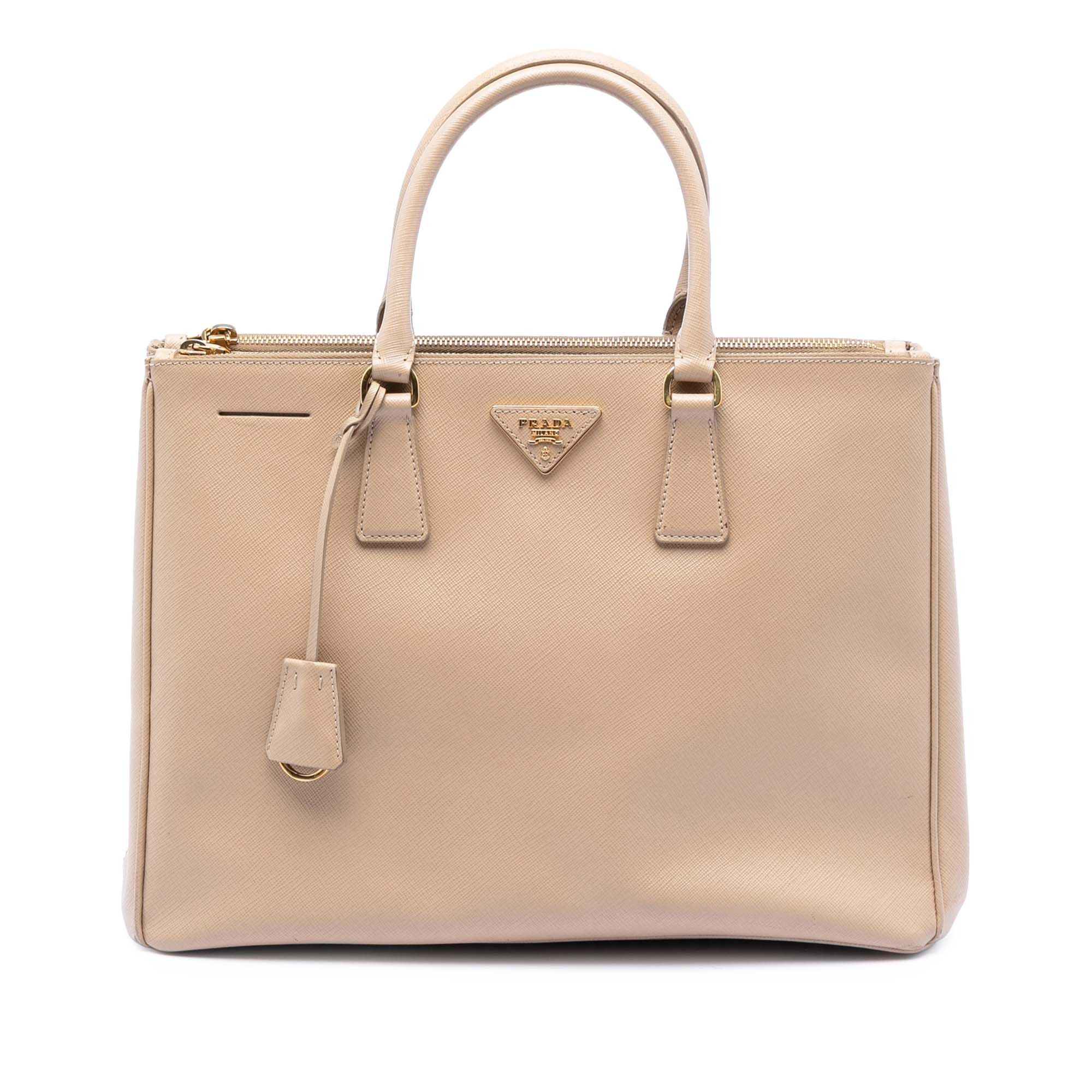 Large Saffiano Lux Galleria Double Zip Tote