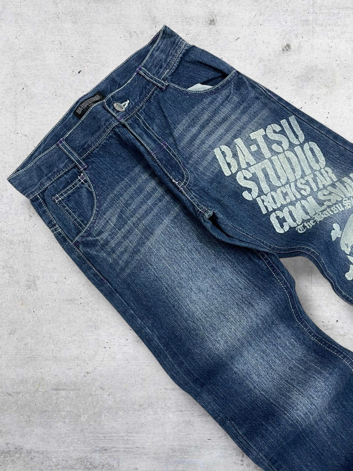 Hysteric Glamour VINTAGE BA-TSU JAPAN ICONIC STREETWEAR SKULL PRINTED DENIM Size US 27 - 5 Thumbnail