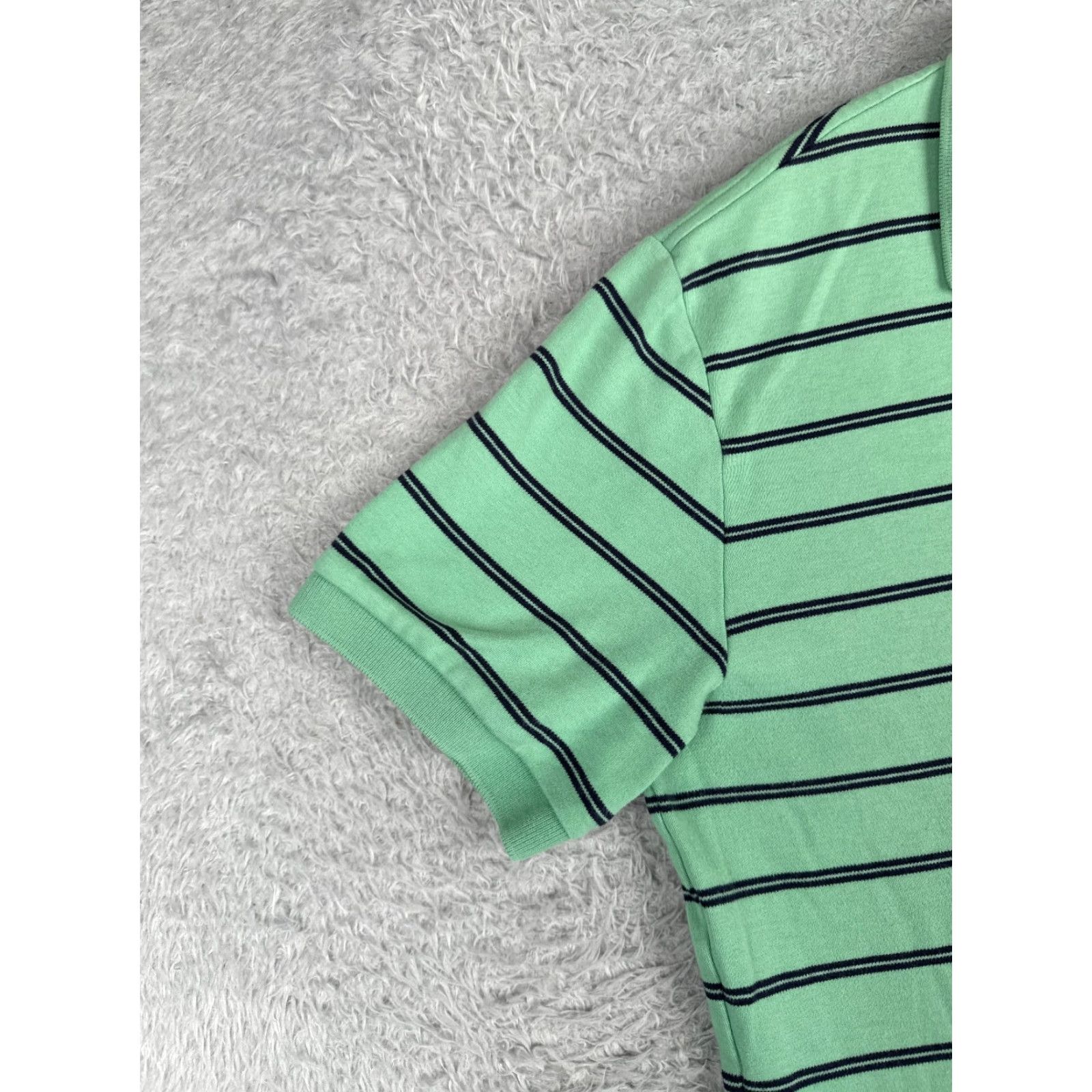 Ralph Lauren VINTAGE Ralph Lauren Polo Shirt Adult Medium Green Stripe 100% Cotton Jersey Short Sleeve Mens Polo Shirt, Green, Striped, 90s Theme Size US M / EU 48-50 / 2 - 3 Thumbnail