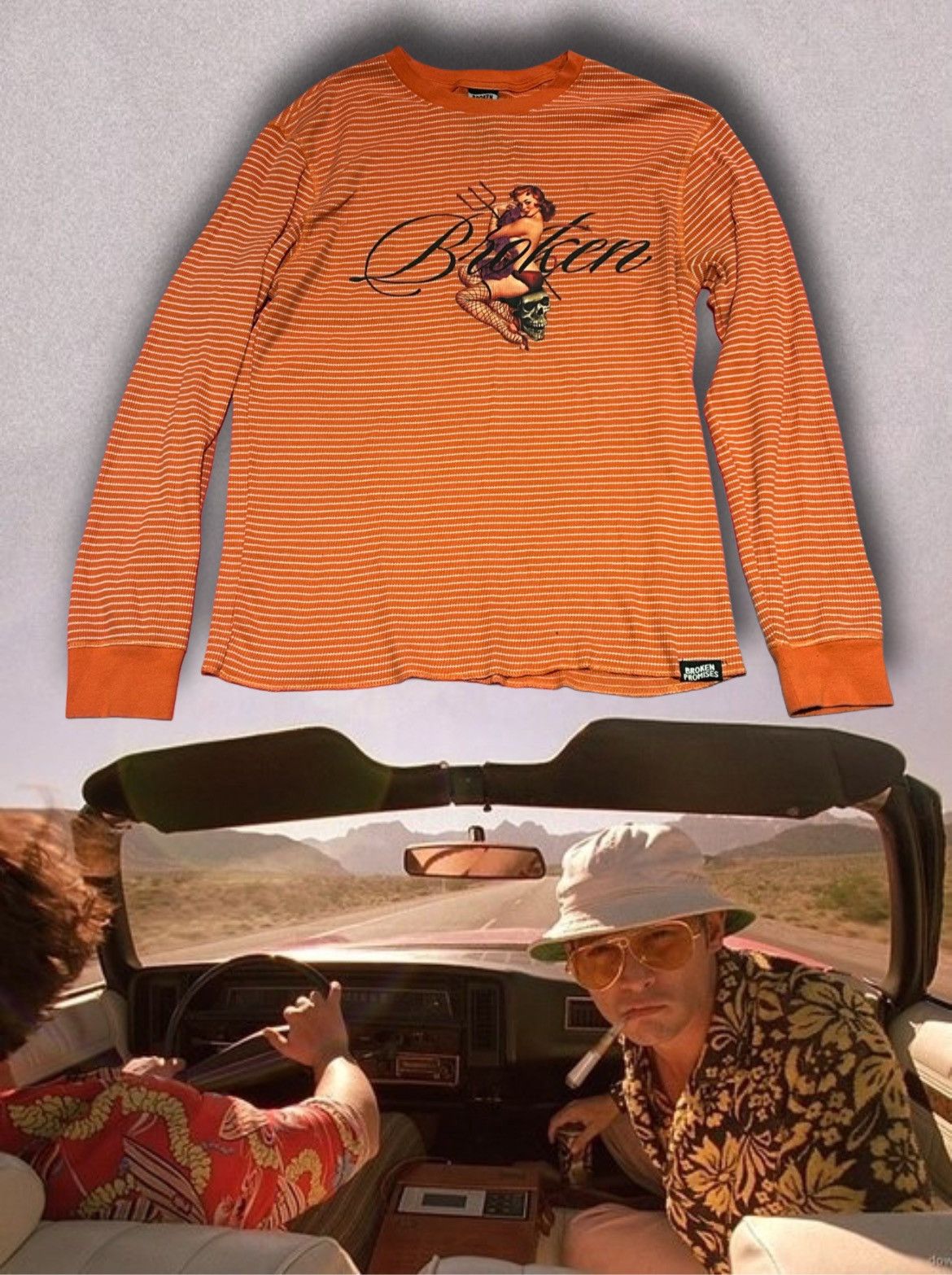 Broken Promises Co. × Japanese Brand ‘Broken Promises’ STRIPPED Y2K LONG SLEEVE Size US M / EU 48-50 / 2 - 3 Thumbnail
