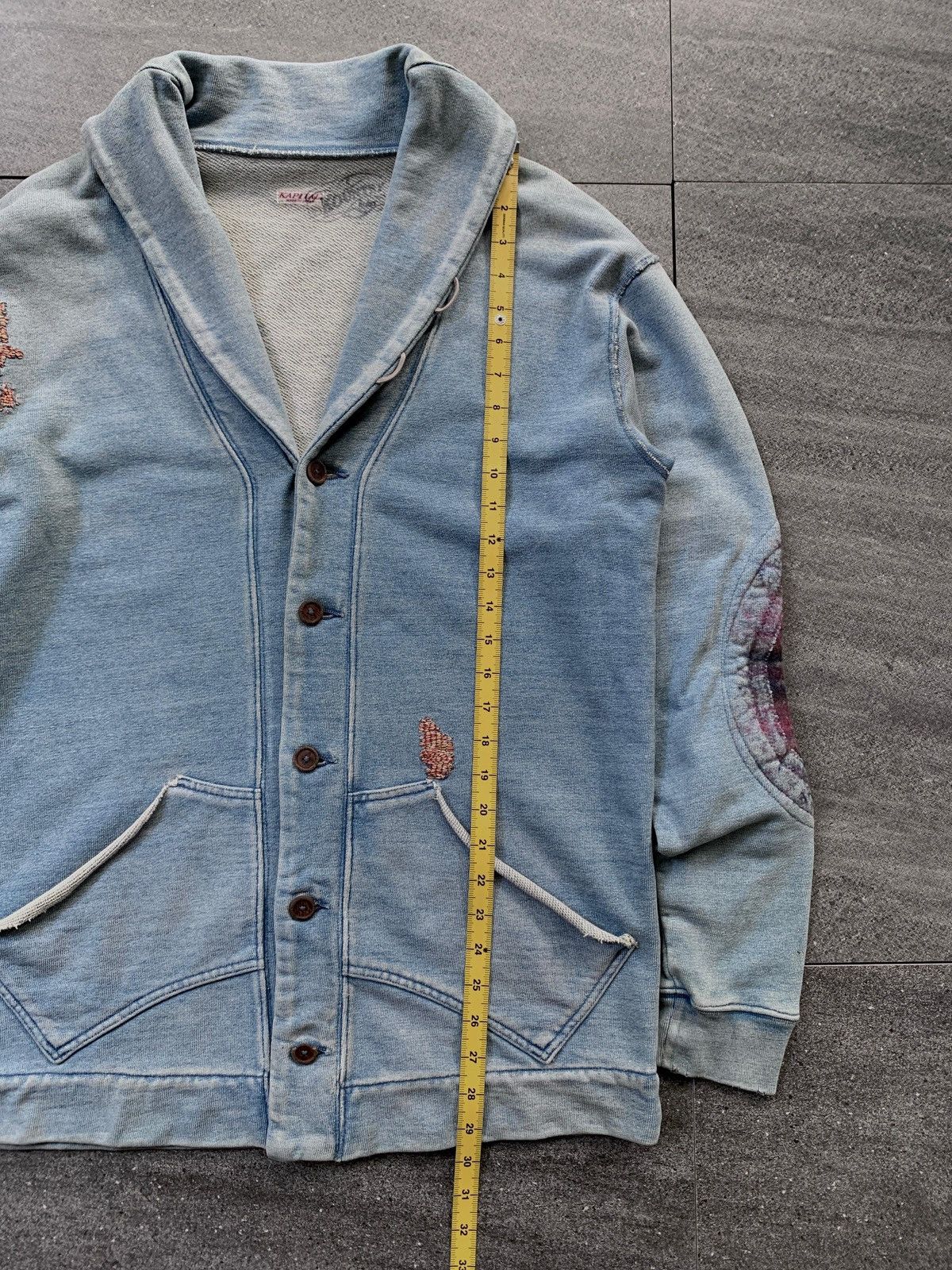 Kapital Kountry FREE TAX! Distressed Elbow Patch Denim Jacket Size US M / EU 48-50 / 2 - 21 Thumbnail