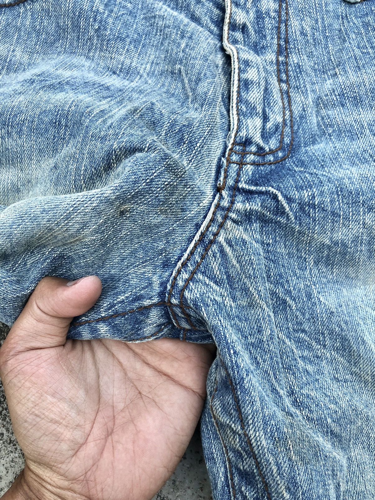 Japanese Brand ZIGZAG WASHED BLUE JEANS BY SIX STAREX EXCLUSIVE Size US 34 / EU 50 - 6 Thumbnail