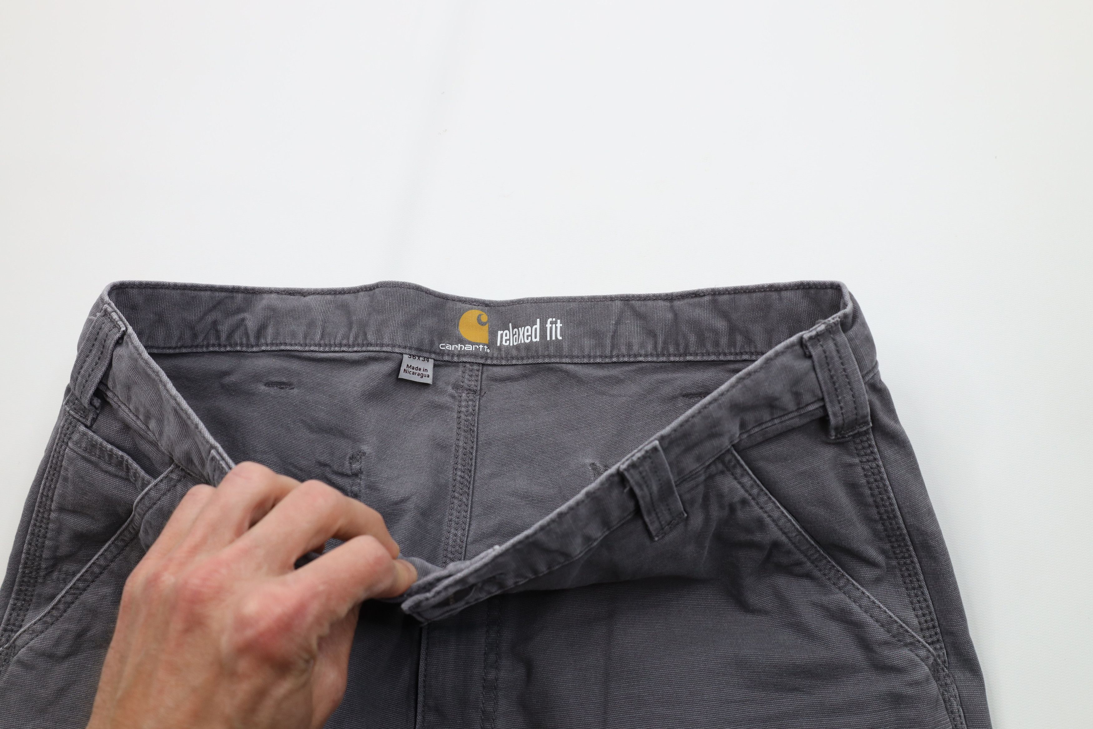 Carhartt Vintage Y2K Carhartt Wide Leg Canvas Dungaree Pants Gray Size US 36 / EU 52 - 7 Thumbnail
