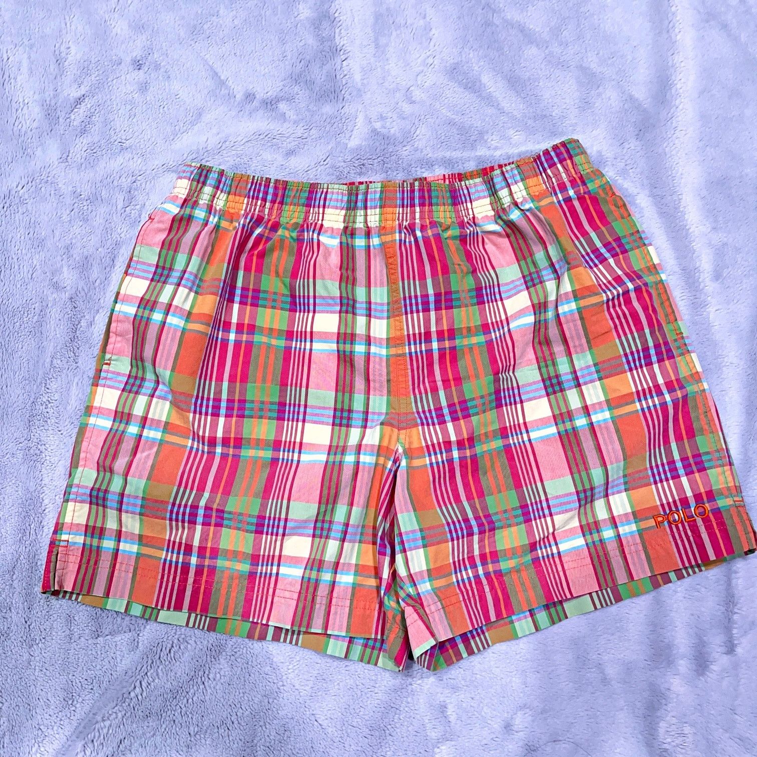 Polo Ralph Lauren POLO Sport Ralph Lauren Madras Plaid Swim Trunks 6" VTG L Size US 32 / EU 48 - 1 Thumbnail