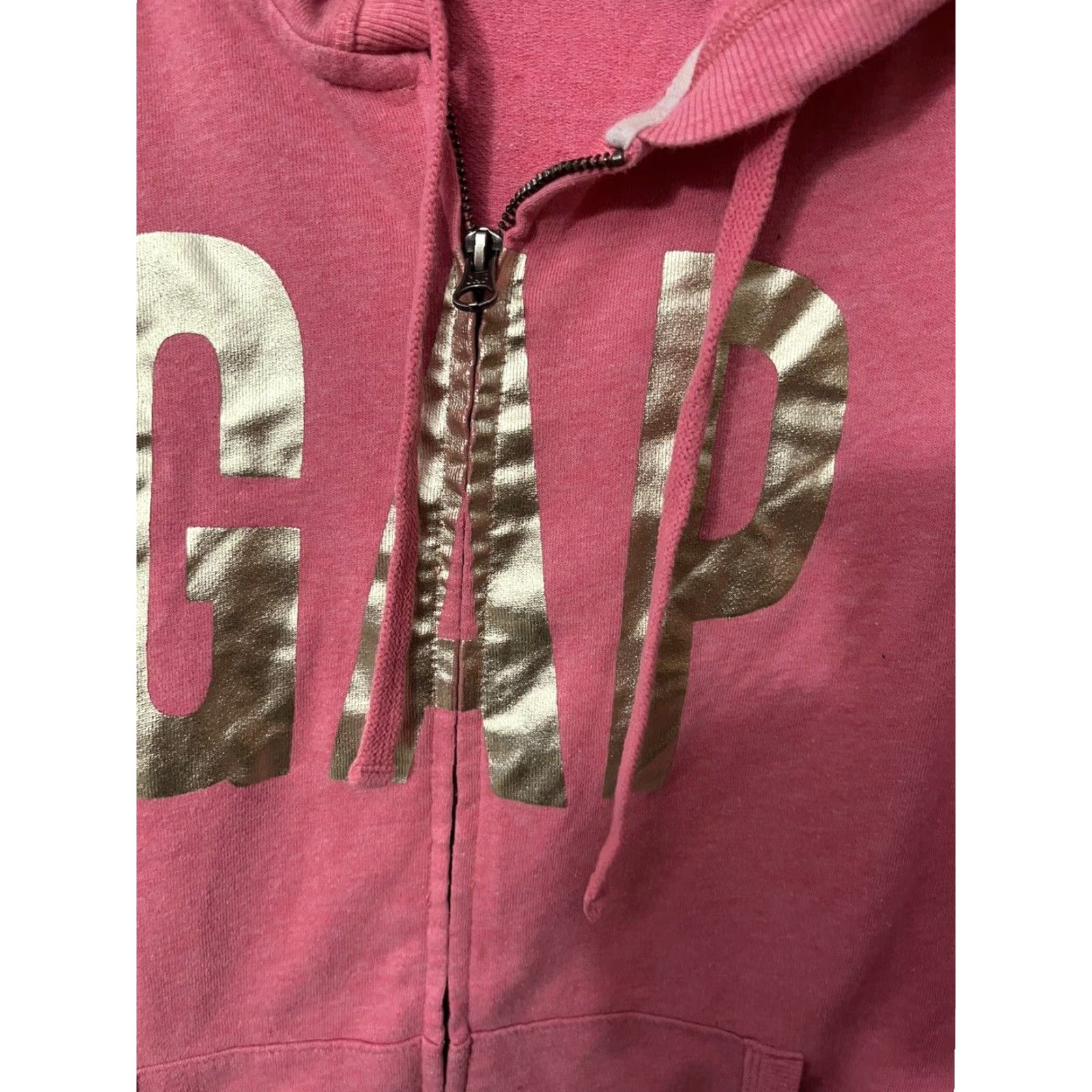 Gap Gap Hoodie Womens L Pink Full Zip Logo Stars Size L / US 10 / IT 46 - 2 Thumbnail