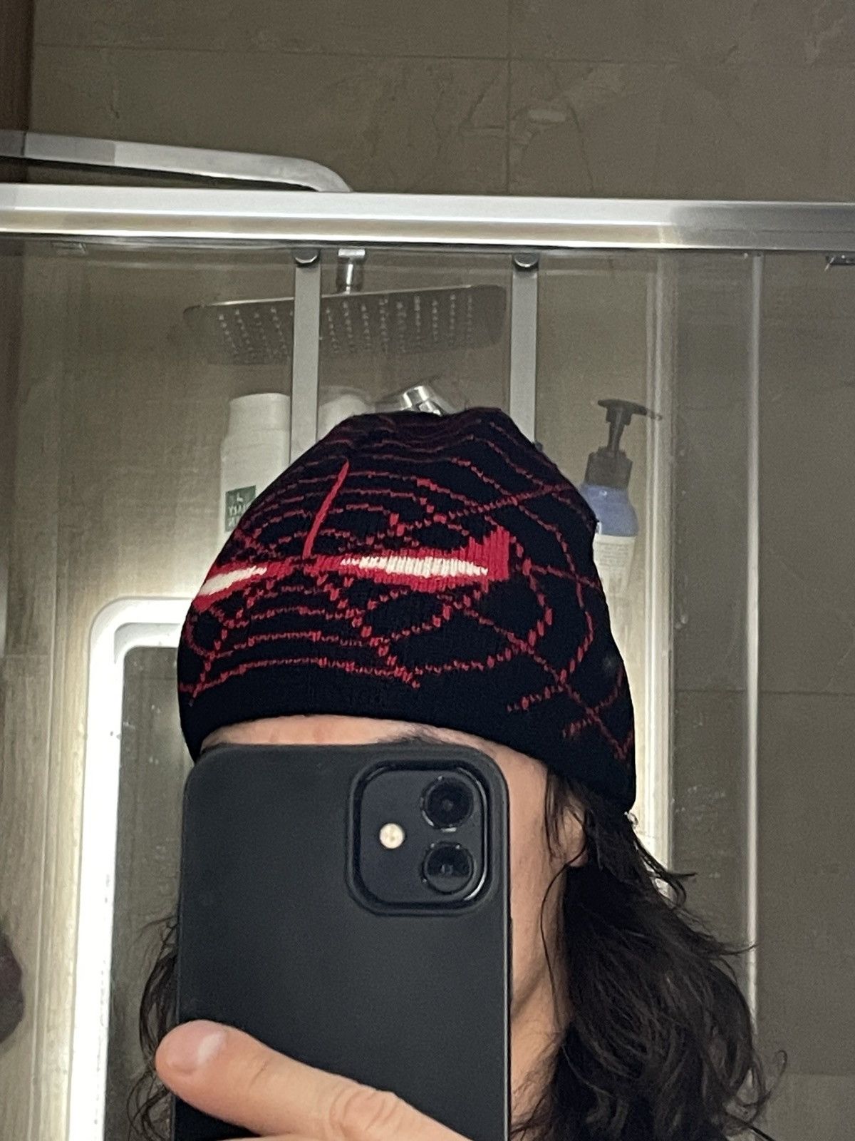 Japanese Brand × Vintage Retro 00s Spider Man Beanie Hat Eye Big Logo AOP Web Size ONE SIZE - 3 Thumbnail