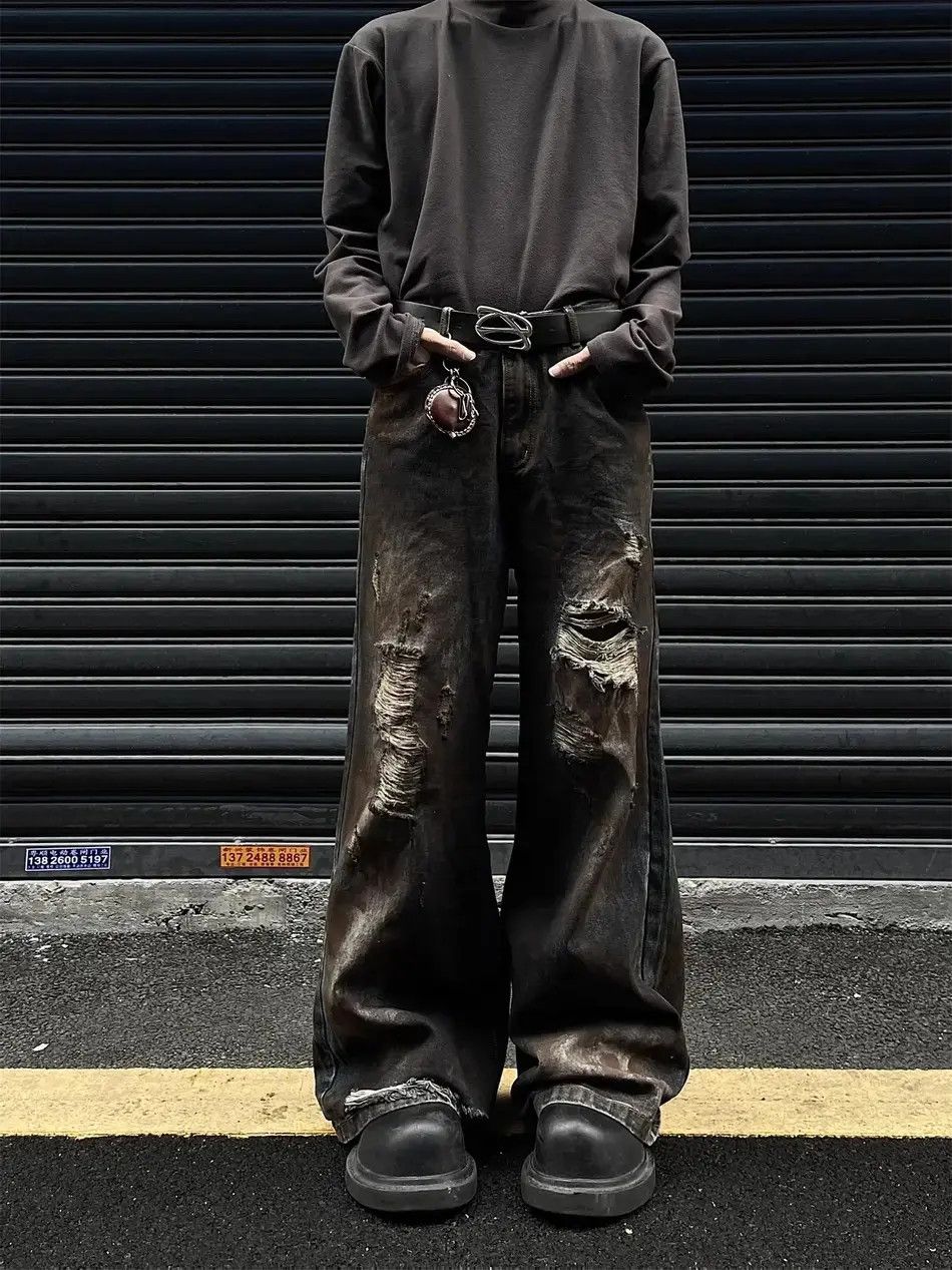 Japanese Brand High street hip-hop ripped jeans Size US 32 / EU 48 - 1 Thumbnail