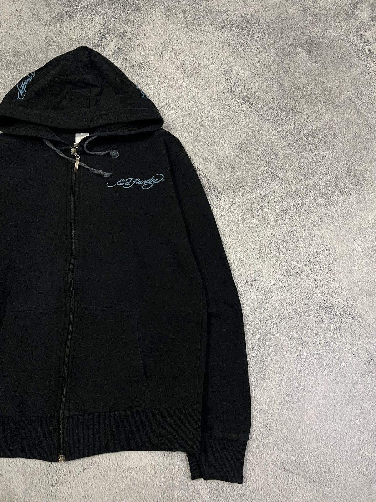 Ed Hardy Vintage Y2k Ed Hardy Skull ☠️ Big Logo Zip Hoodie 00’s Size S / US 4 / IT 40 - 6 Thumbnail