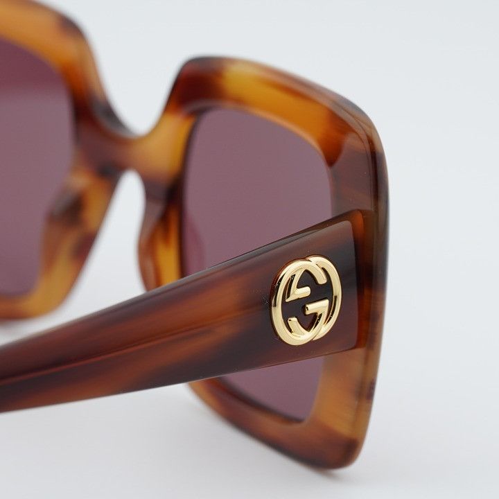 Gucci Gucci GG0896S 004 Women Sunglasses Havana Square Frame Size ONE SIZE - 9 Thumbnail