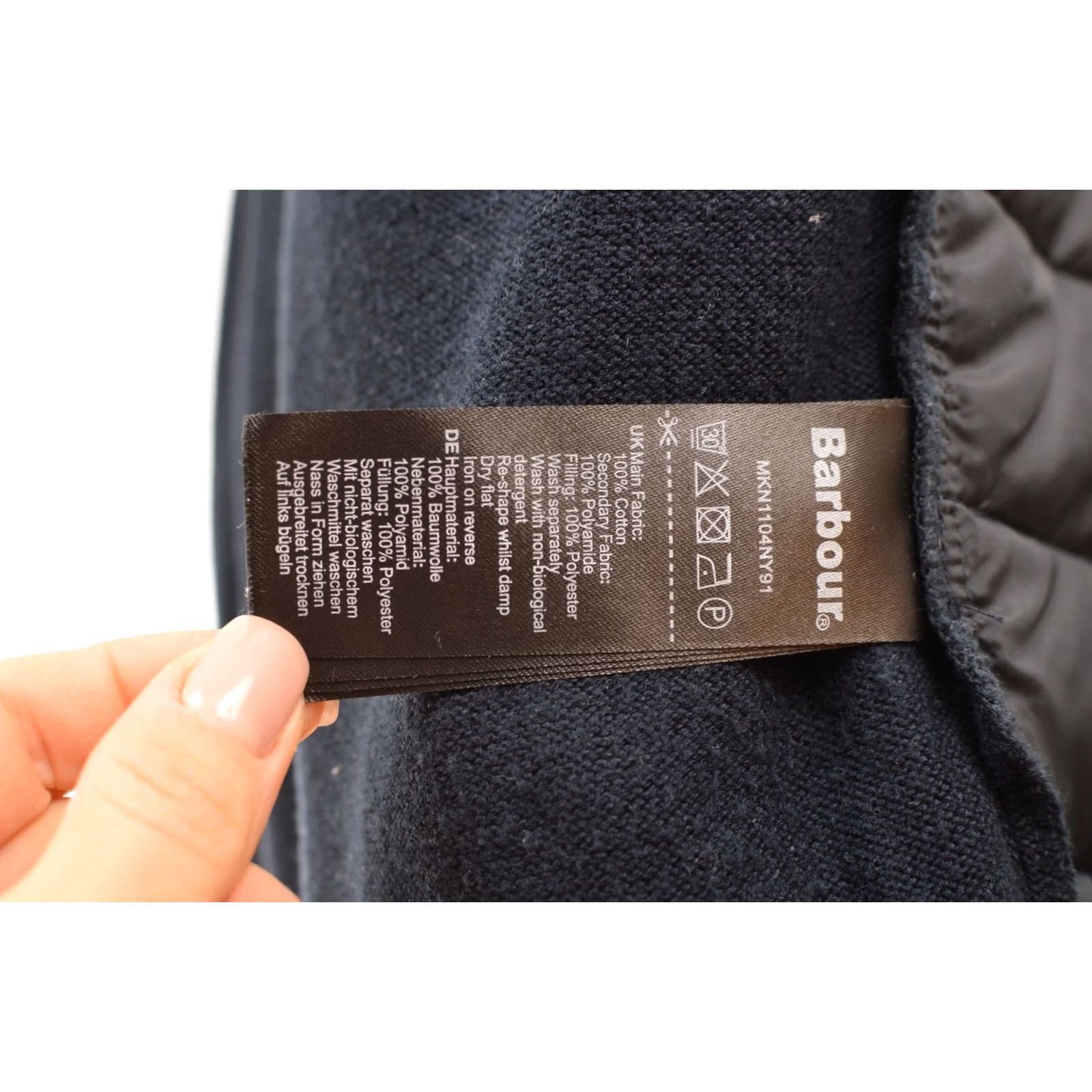Barbour Barbour Jacket XL Navy Puffer Barbour Carn Baffle Zip Thru Sweater Jacket Mens XL Blue MKN1104NY91 Size US XL / EU 56 / 4 - 6 Thumbnail