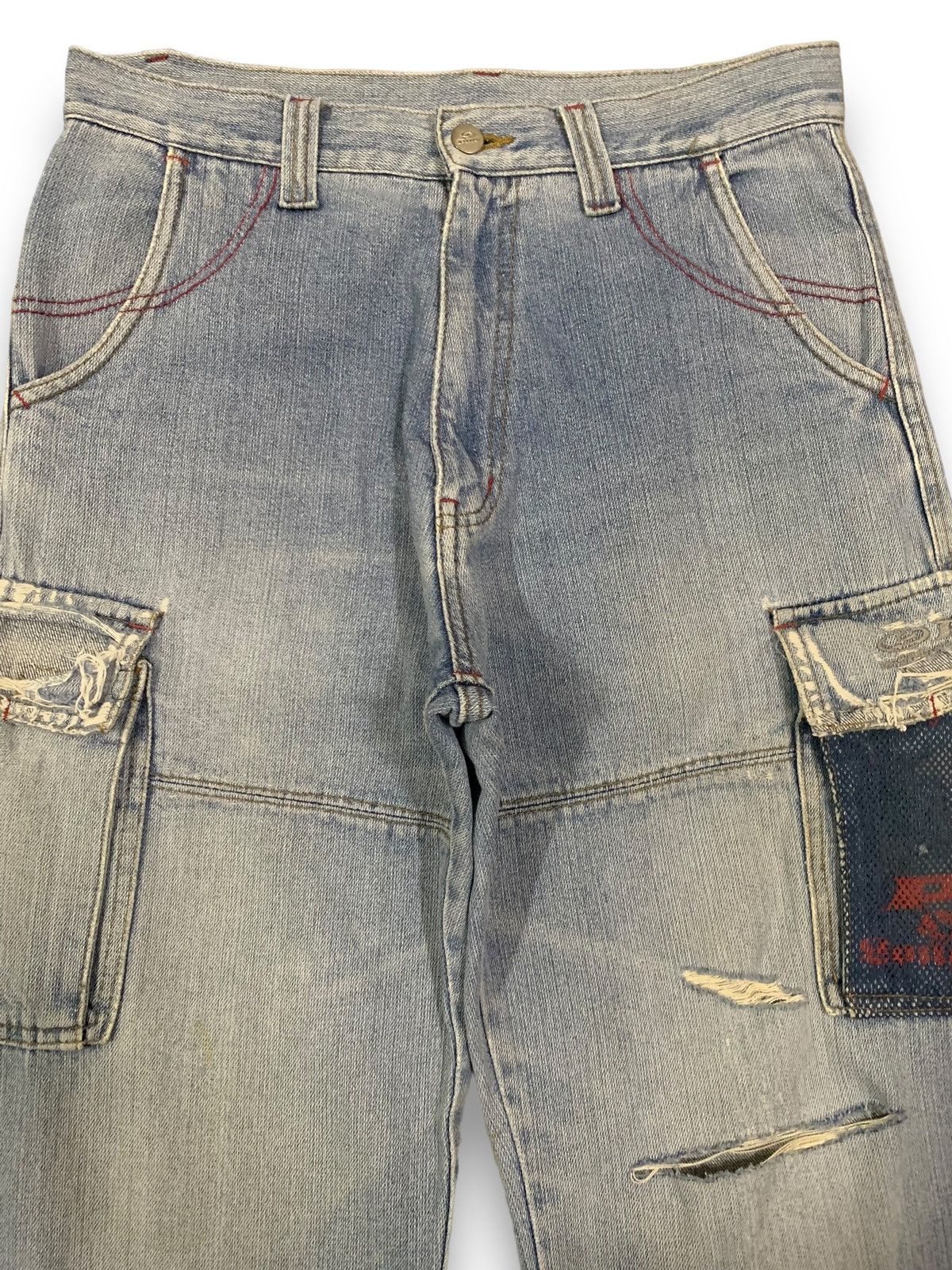 JNCO Y2K Piko Hawaiian Multi-pockets Distressed Baggy Cargo Jeans Size US 31 - 4 Thumbnail
