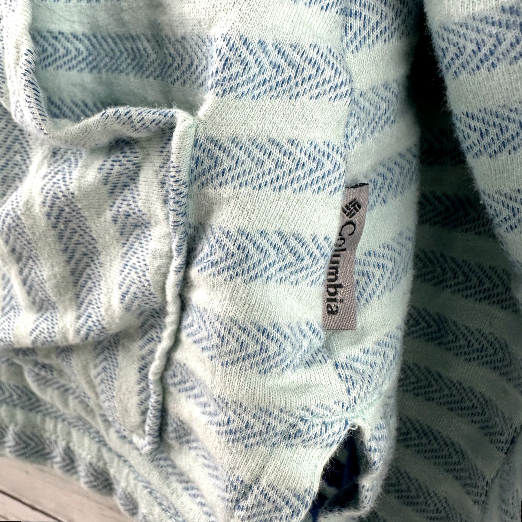 Vintage Columbia Womens Medium Blue Striped Hooded Full Zip Sweatshirt Jacket Size M / US 6-8 / IT 42-44 - 3 Thumbnail