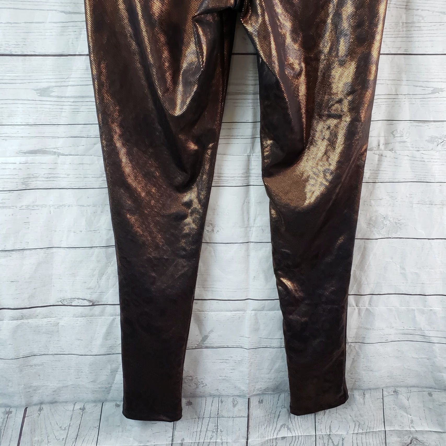 Vintage Wild Fable Leggings Womens Sz Medium Brown Metallic Animal Print Size 32" / US 10 / IT 46 - 5 Thumbnail