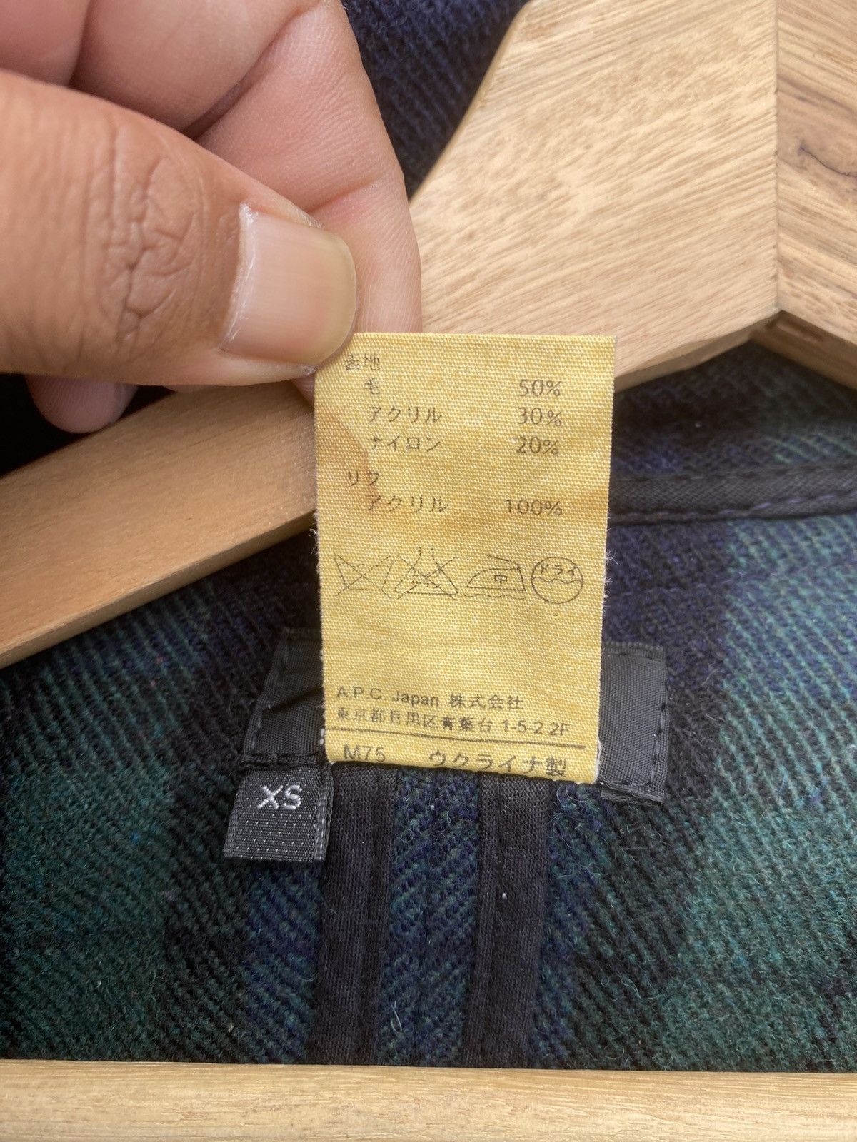 A.P.C. Rare Vintage A.P.C Checkered Wool Hooded Jacket Size US XS / EU 42 / 0 - 12 Thumbnail