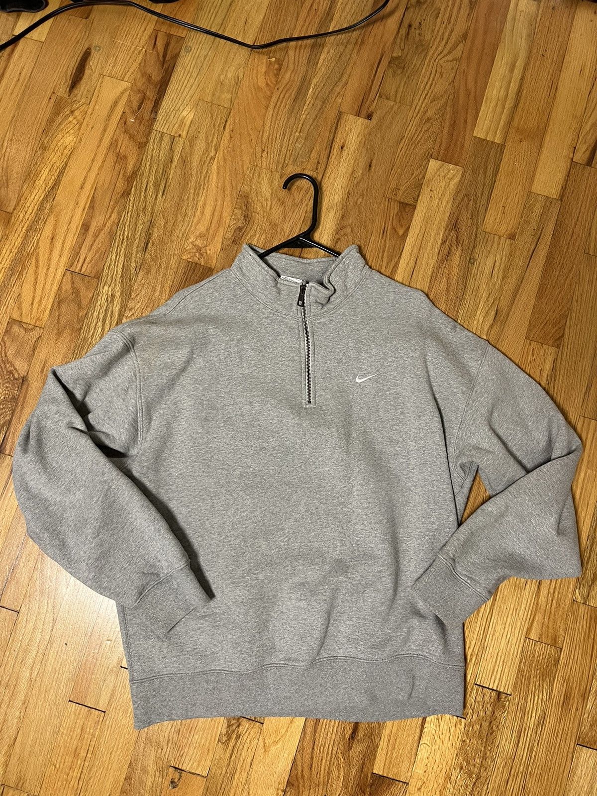 Nike Nike grey solo swoosh quarterzip | Grailed