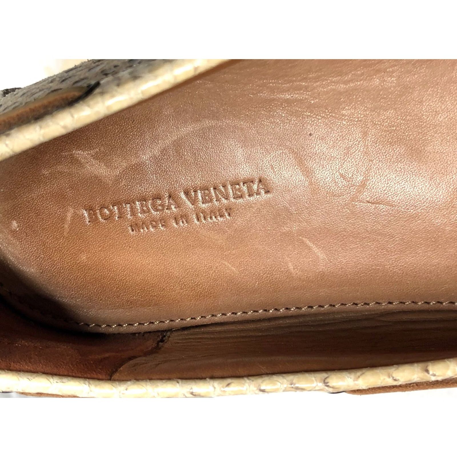 Bottega Veneta Bottega Veneta Driving Loafers Woven Tan / Grey Python Leather Size 39 / 8.5 Women’s Flat Slip On Bow Leather Lining Zipperless? Size US 9 / IT 39 - 3 Thumbnail