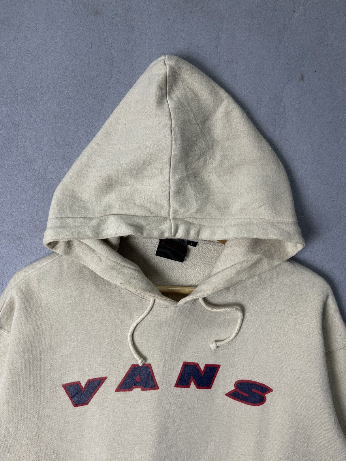 Vans Vintage Vans Spellout Pullover Hoodie Cream Size L Size US L / EU 52-54 / 3 - 2 Thumbnail