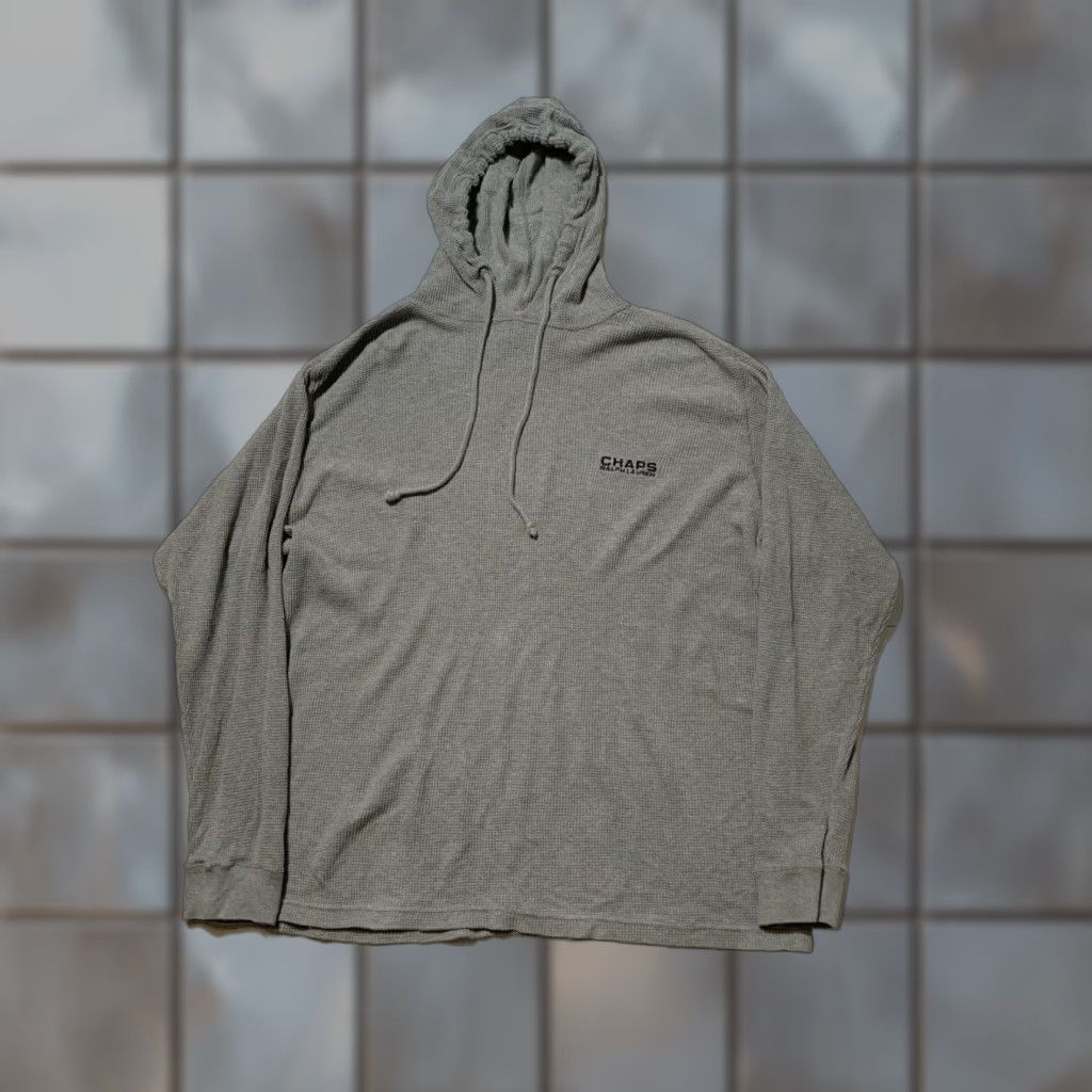 Ralph Lauren VINTAGE Chaps Ralph Lauren Hoodie Shirt Pullover Waffle Knit Thermal Gray Sz. S Mens Size US S / EU 44-46 / 1 - 1 Thumbnail