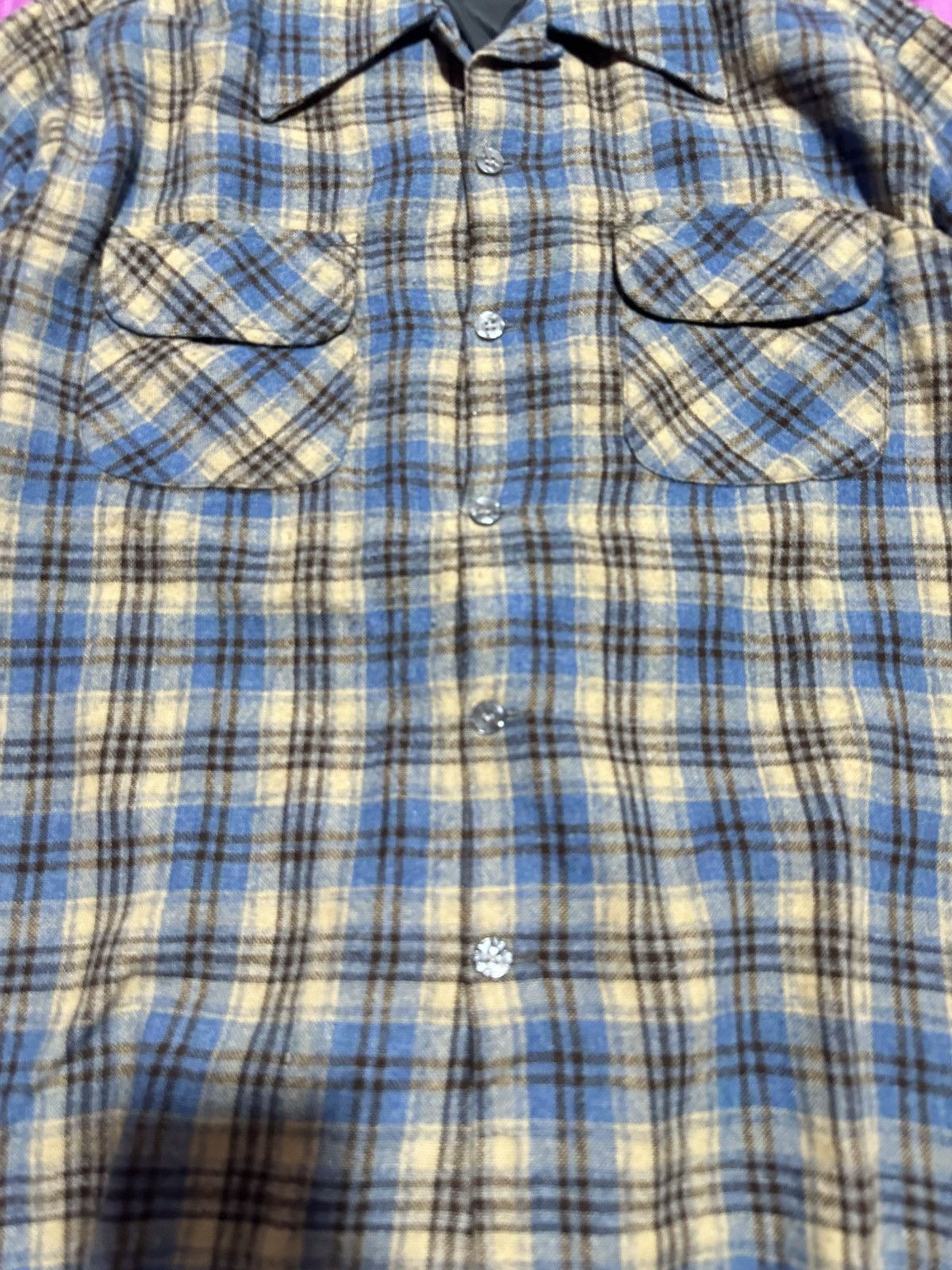 JCPenney Vtg 60s-70s wool shirt shadow plaid Size US M / EU 48-50 / 2 - 5 Thumbnail