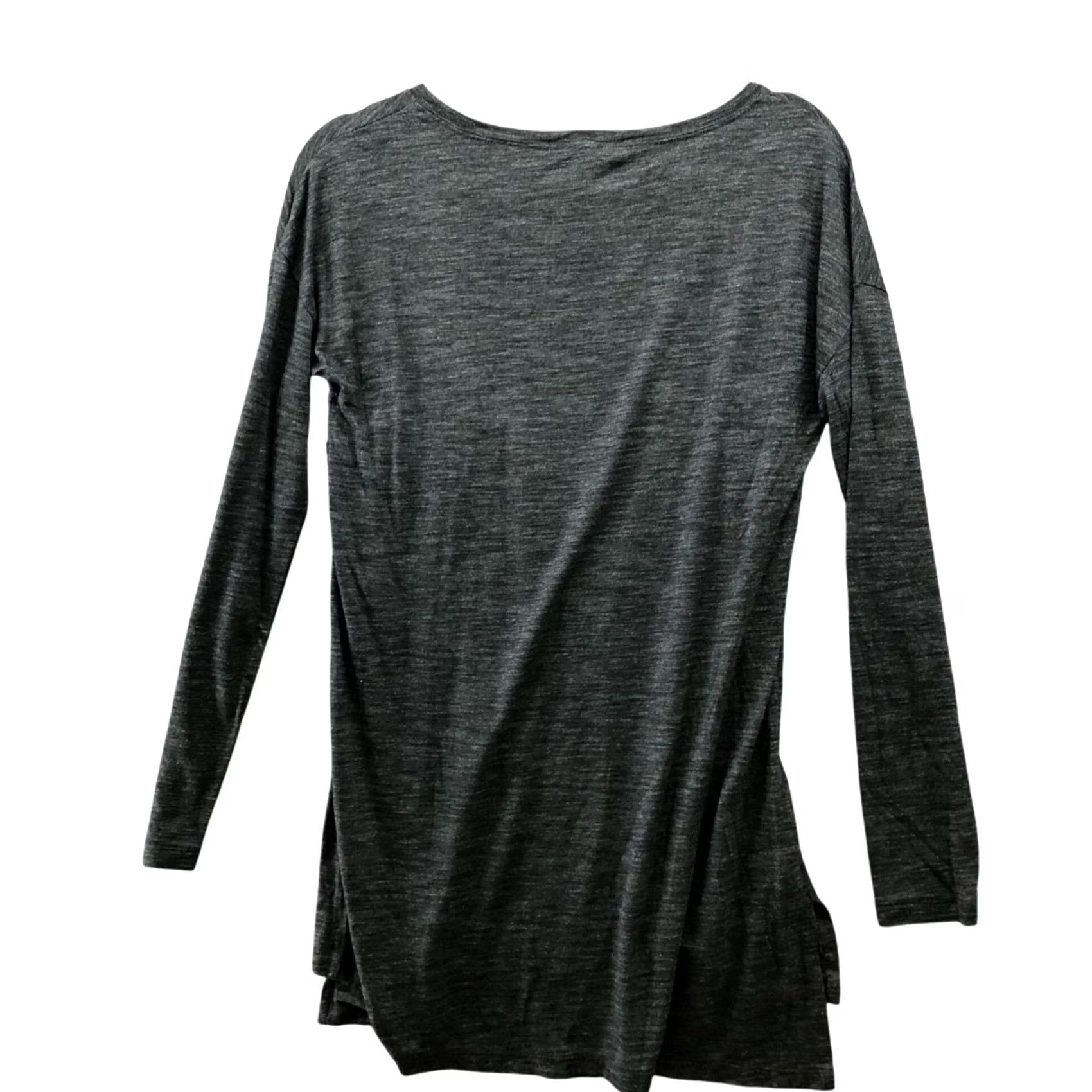 Bcbgmaxazria BCBGMaxazria Long Sleeve Tunic Shirt Women S Gray Lightweight Lyocell Pocket High Quality Tear Free Earrings This Pair Will Have Size S / US 4 / IT 40 - 2 Thumbnail