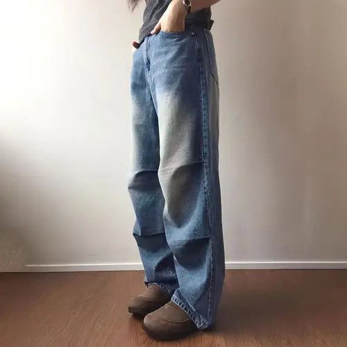 Japanese Brand Washed distressed straight-leg gradient jeans Size US 32 / EU 48 - 3 Thumbnail
