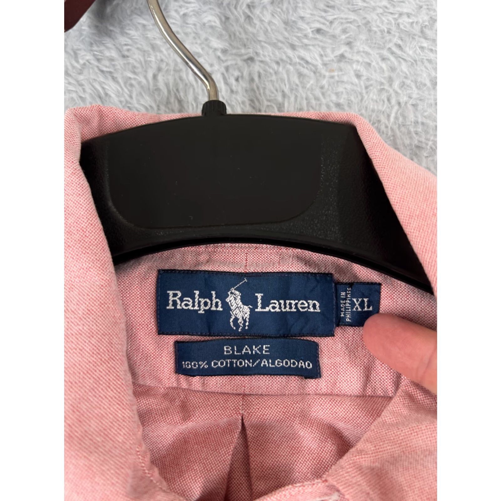 Polo Ralph Lauren VINTAGE Polo Ralph Lauren Shirt Men XL Pink Button Up Collared 100% Cotton Plaid with Pockets Button-Up Casual Workwear Mens Size US XL / EU 56 / 4 - 7 Thumbnail