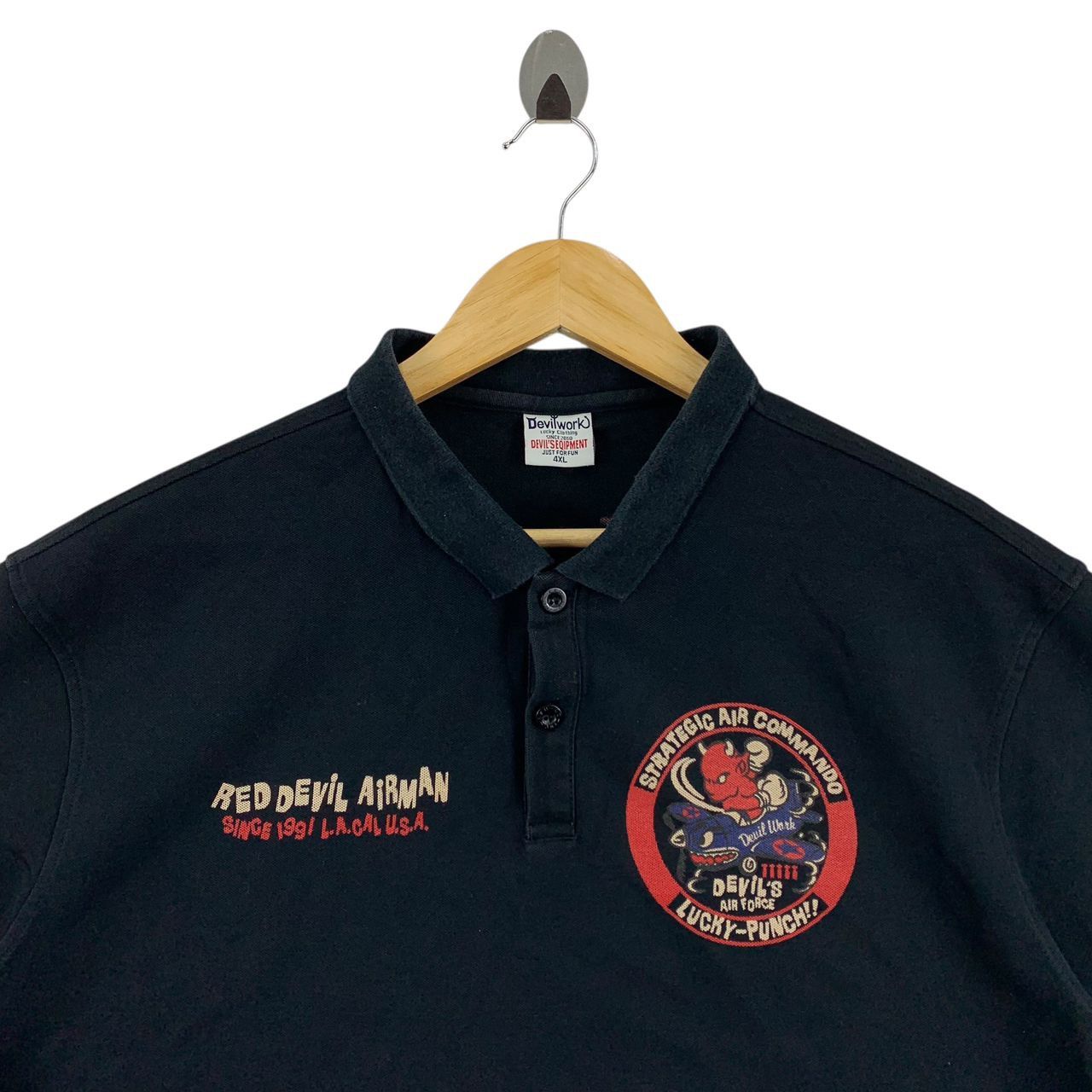Japanese Brand × Tedman × Vintage Vintage TEDMAN Devil work back hit polo tee Size US XXL / EU 58 / 5 - 5 Thumbnail