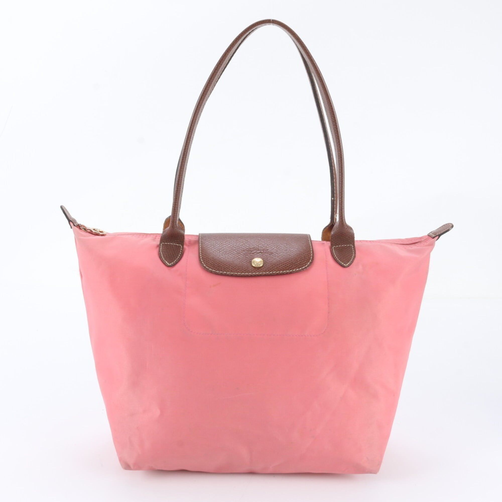 Longchamp Longchamp Le Pliage Leather Nylon Tote Bag Shoulder Pink Women's Size ONE SIZE - 1 Thumbnail