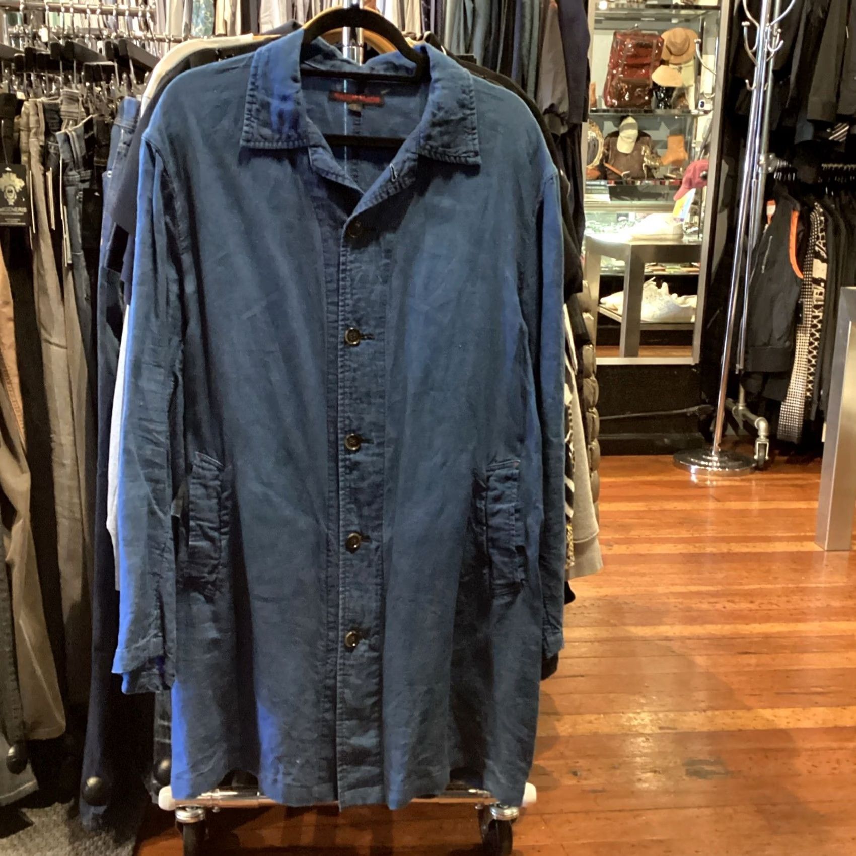 Vintage GAIJIN MADE Coat XL Blue Cotton Spread Collar Buttoned Men Size US XL / EU 56 / 4 - 8 Thumbnail