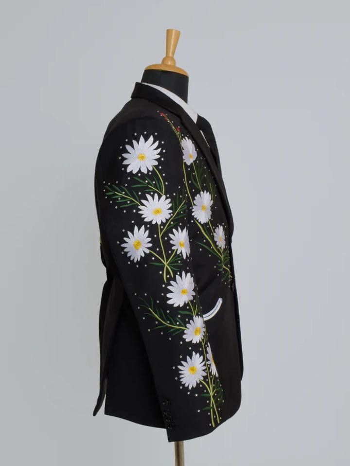 Other Men 2PC Customized floral embroidery western cocktail outfit Size 46S - 3 Thumbnail