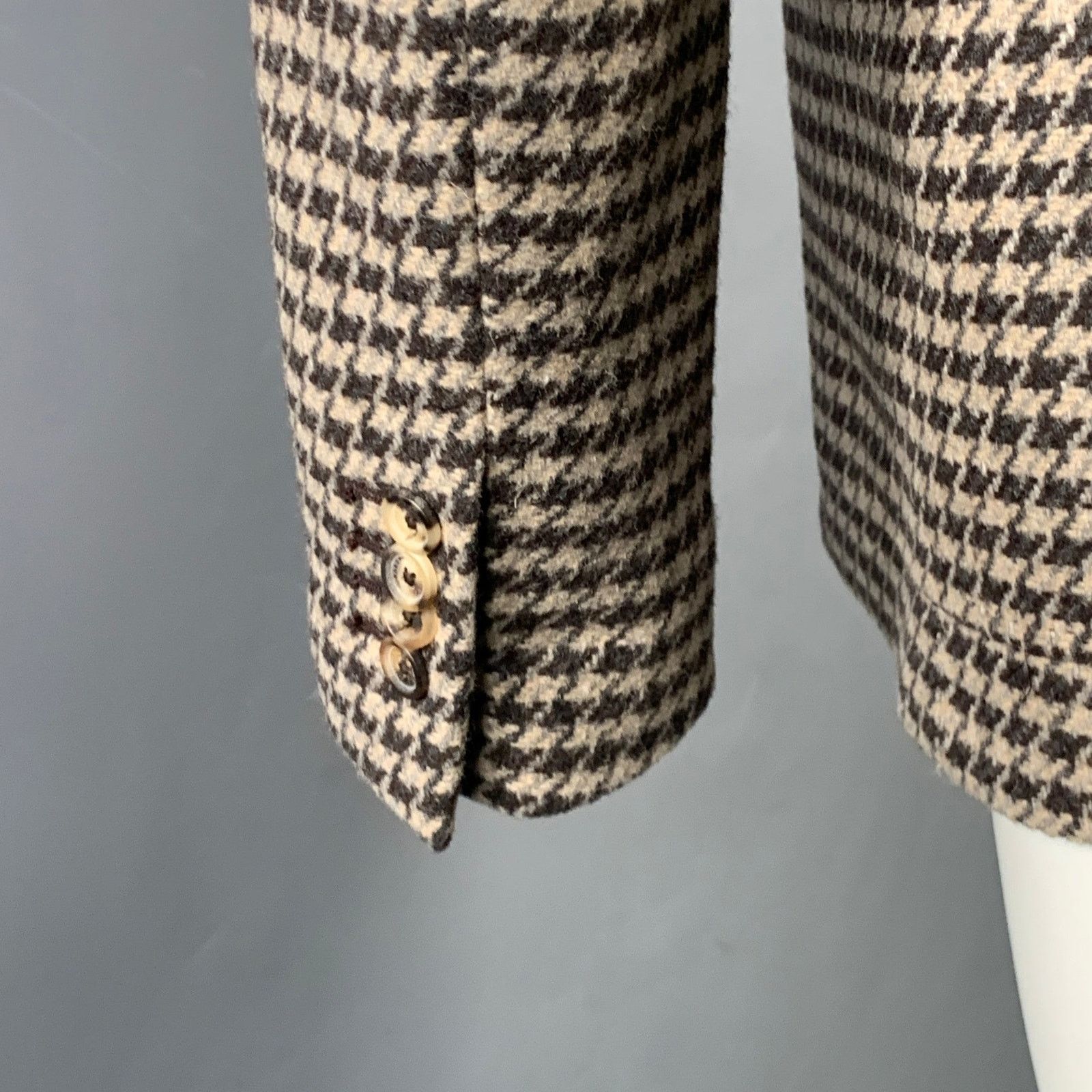 Bally BALLY Size 40 Houndstooth Wool Blend Notch Lapel Sport Coat Size 40R - 5 Thumbnail
