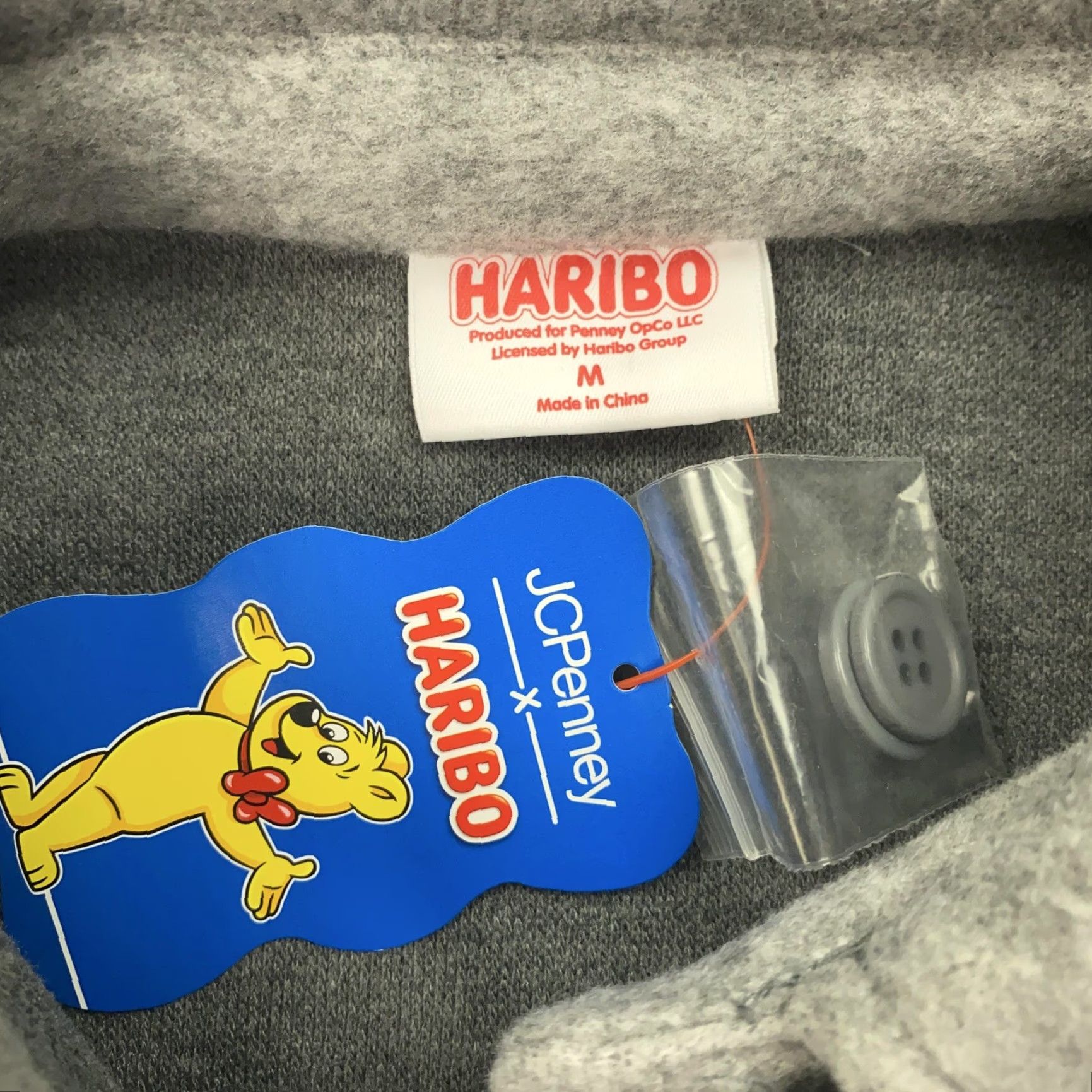 JCPenney HARIBO Shirt Jacket Womens Medium Gray Button Up Fleece Gummy Bear Logo JCPenney Size M / US 6-8 / IT 42-44 - 5 Thumbnail