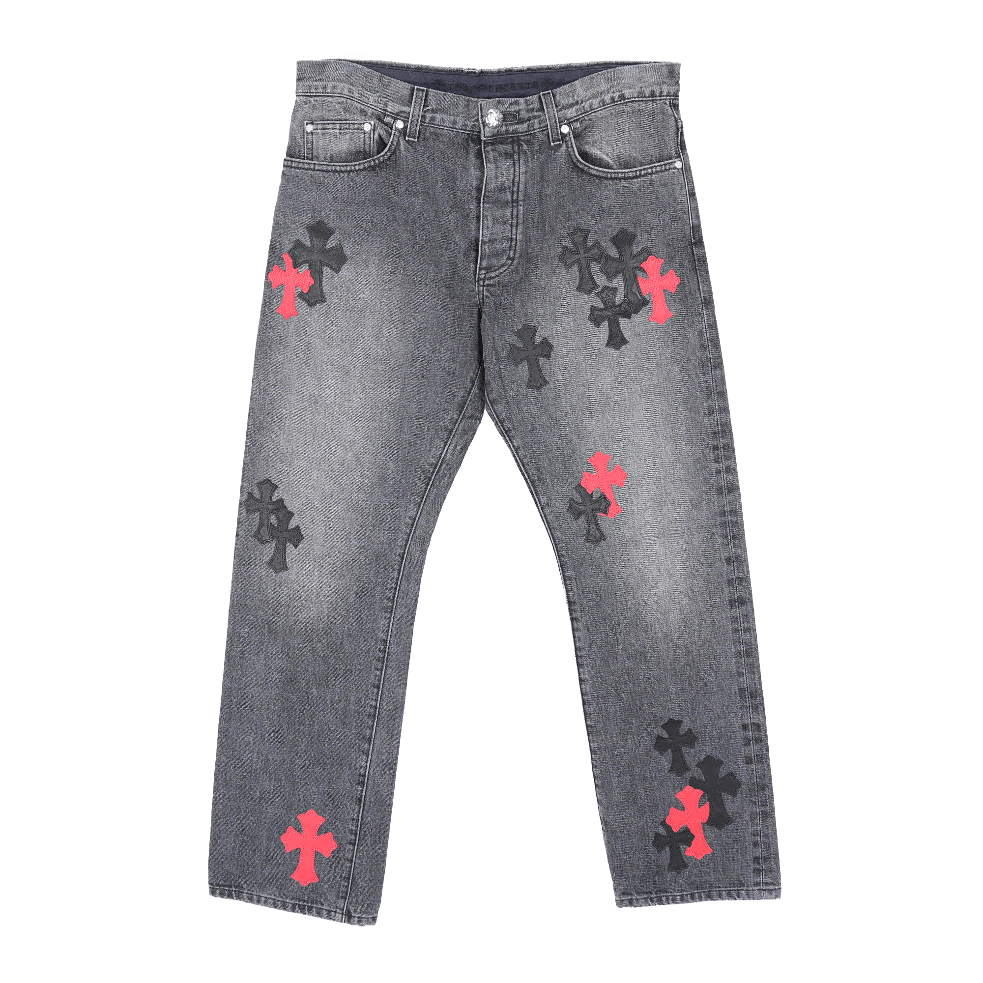 Chrome Hearts CHROME HEARTS DRAKE CLB RED/BLACK PATCH DENIM Size US 34 / EU 50 - 1 Thumbnail