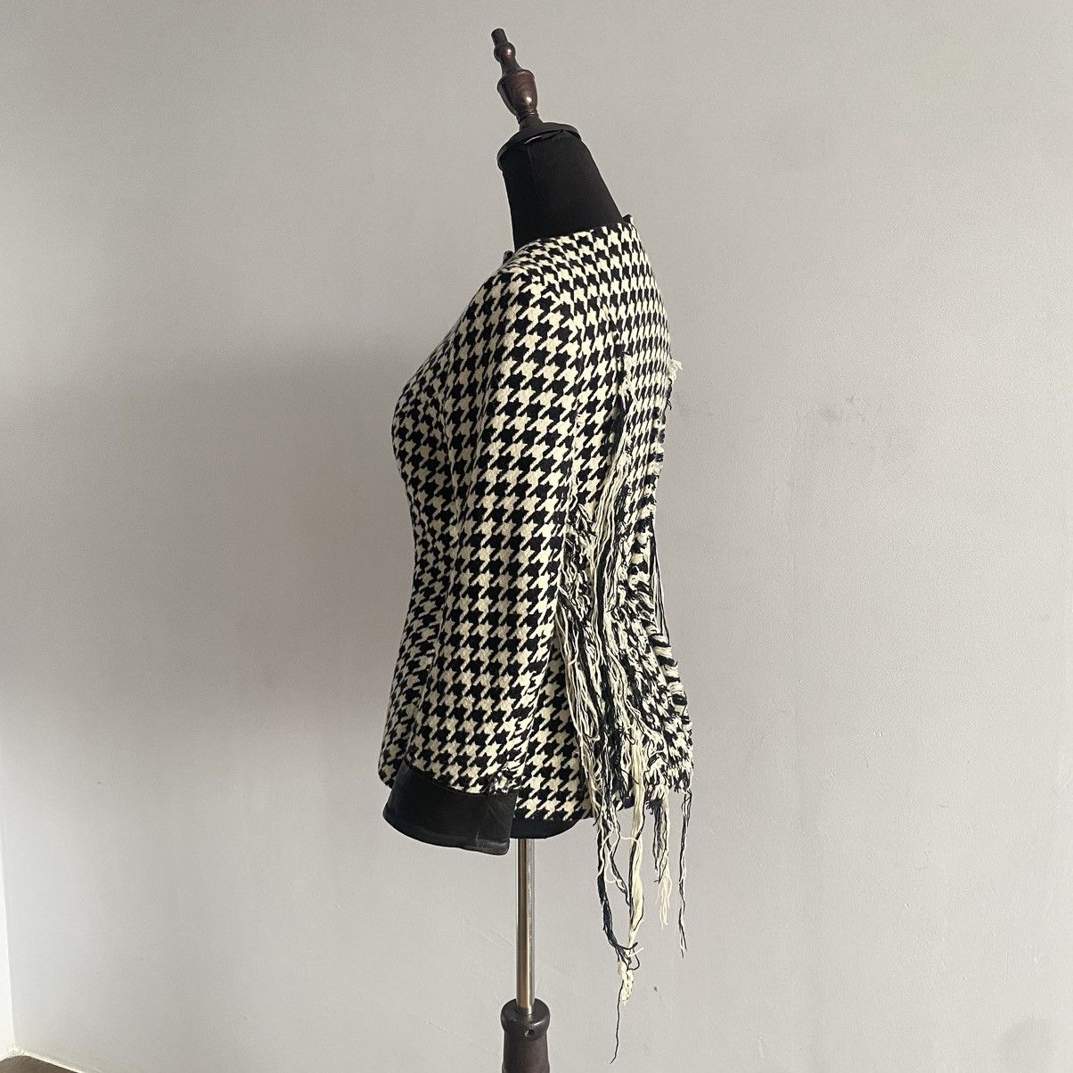 Yohji Yamamoto FW2003 Yohji Yamamoto houndstooth fringe blazer Size S / US 4 / IT 40 - 5 Thumbnail