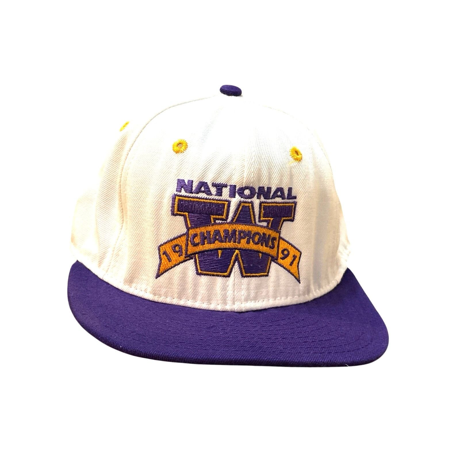 Delong Vtg 1991 National Champions UW WA Hat Huskies 7 1/8 Size ONE SIZE - 1 Thumbnail