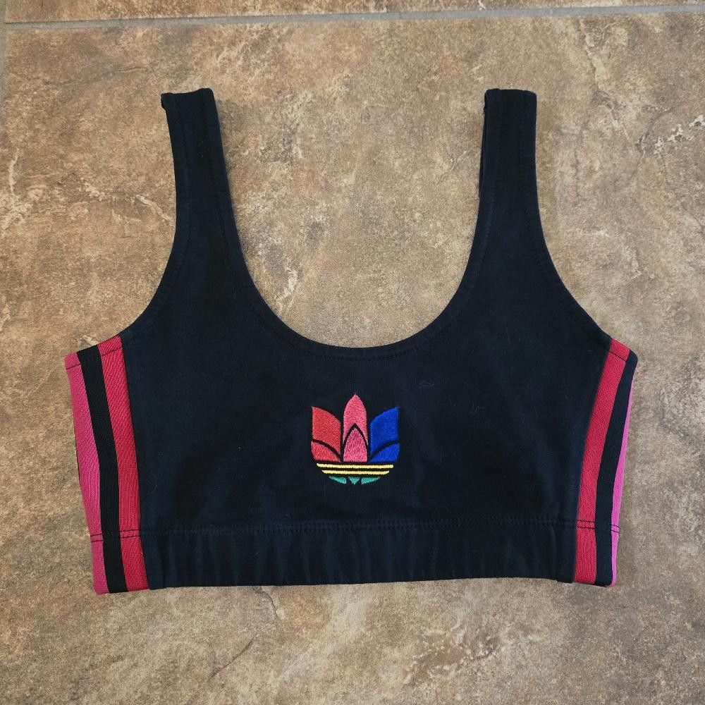 Adidas Black Trefoil 3 Striped Adidas Sport Bra Size ONE SIZE - 1 Thumbnail