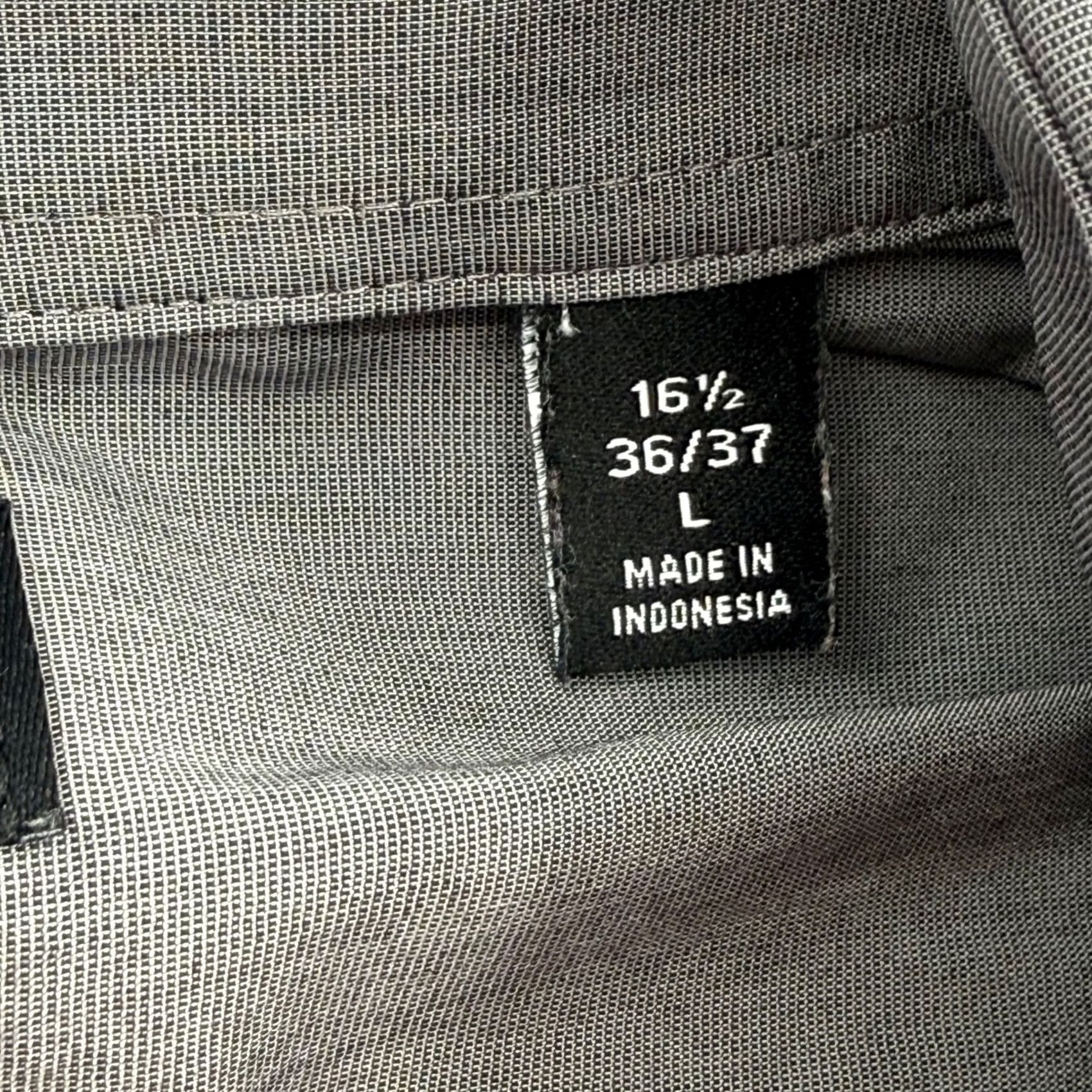 Ralph Lauren Lauren Ralph Lauren Mens Gray Performance Stretch Slim Fit Dress Shirt Large Size 42R - 7 Thumbnail
