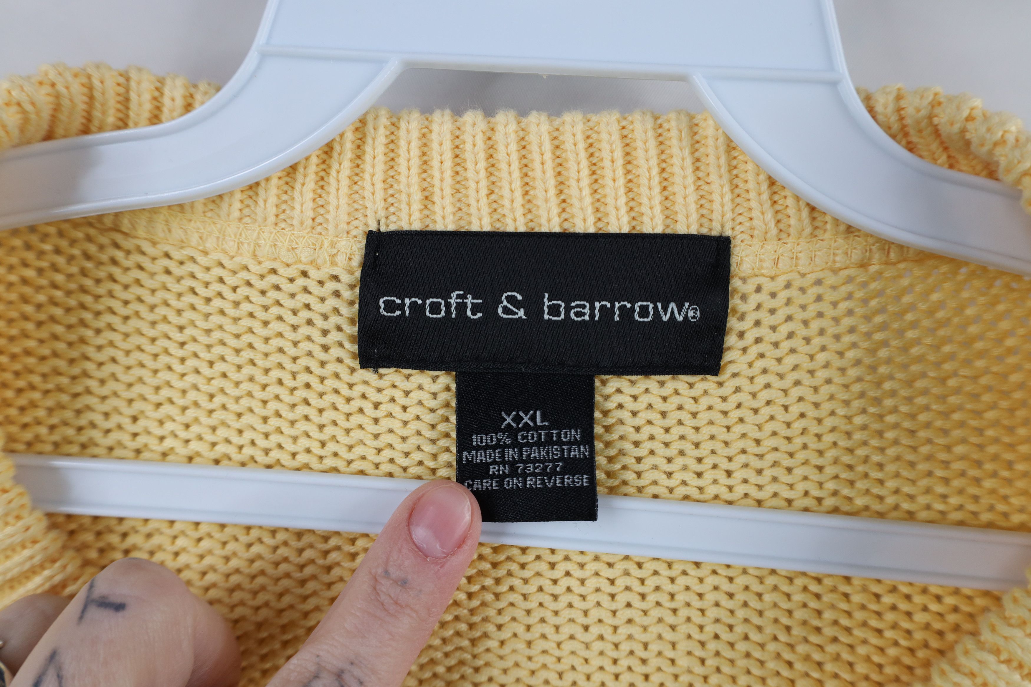 Vintage Vintage 90s Streetwear Blank Cotton Knit Crewneck Sweater Size US XXL / EU 58 / 5 - 8 Thumbnail