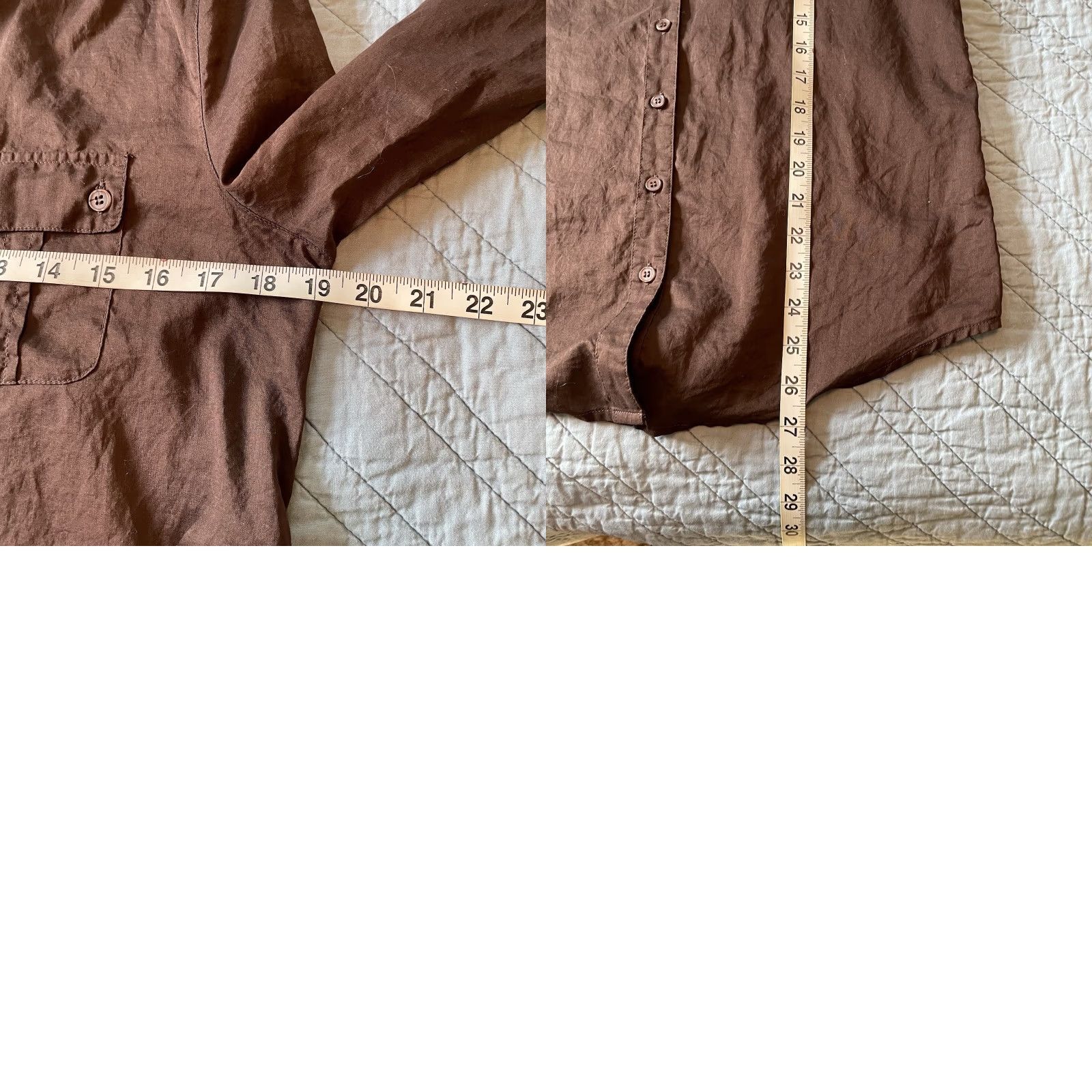 Vintage Chico’s Button-Up Shirt Brown Cotton 3/4 Sleeve Small Chico’s 0 Women Regular Size Small Button-Up Casual Knits Lightweight Pockets Size S / US 4 / IT 40 - 8 Thumbnail