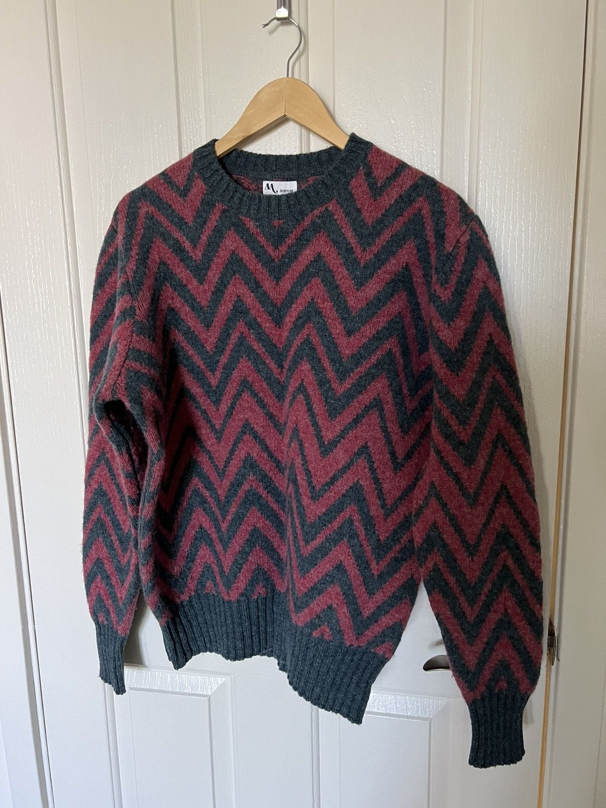 Doppiaa Aambrosia Shetland Wool Zig Zag Sweater S