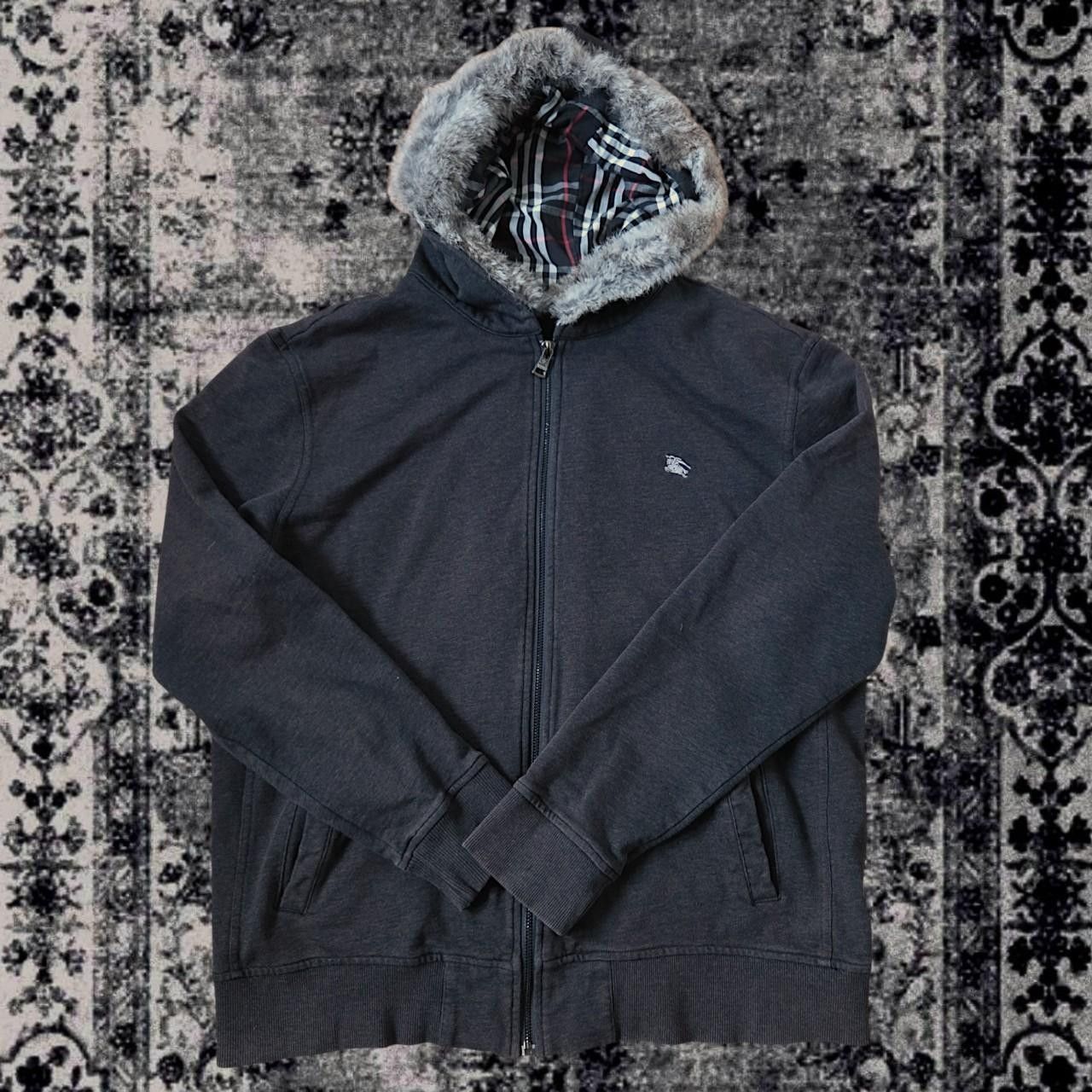 Burberry SOLD ❌❌: Burberry black label rabbit fur hoodie | Grailed