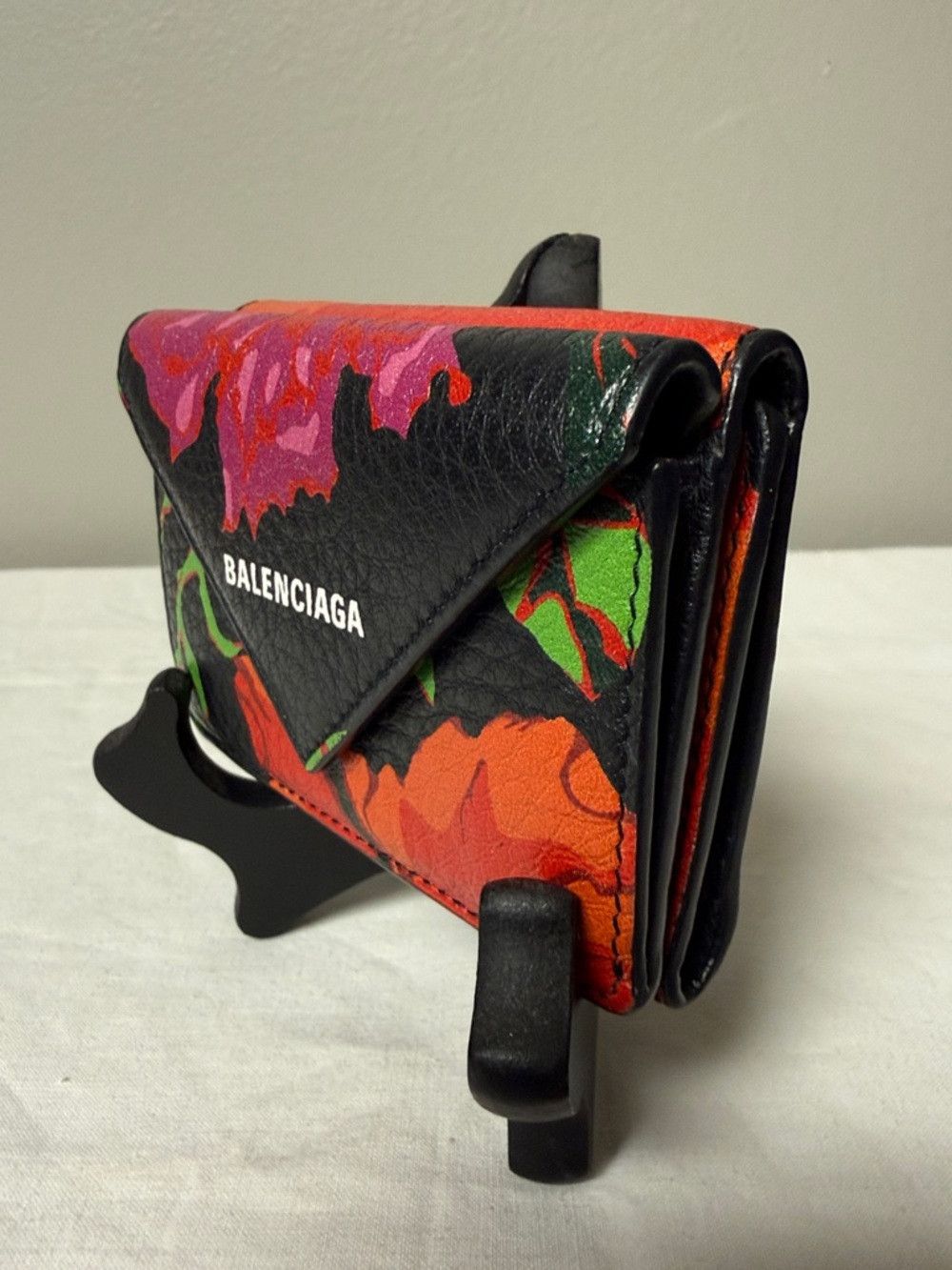 Balenciaga BALENCIAGA Everyday Mini Papier Floral Trifold Wallet Leath Size ONE SIZE - 3 Thumbnail