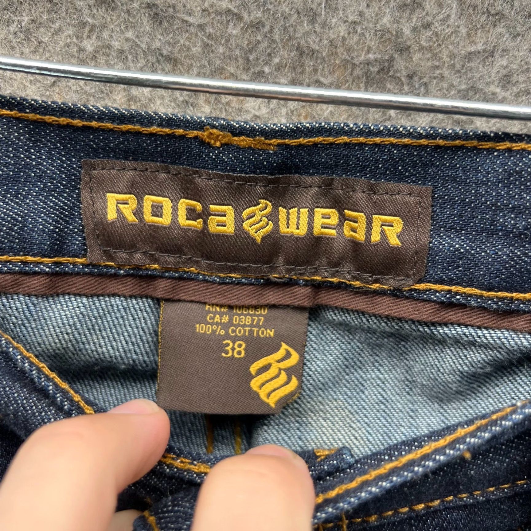 Rocawear VINTAGE Rocawear Jeans Mens 38 Dark Wash Straight Embellished Hip Hop Streetwear 5-Pocket Denim Blue Size US 38 / EU 54 - 7 Thumbnail
