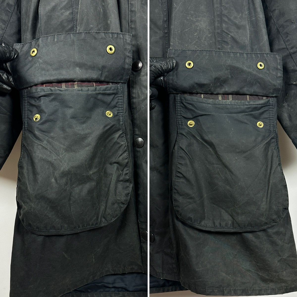 Barbour Vintage Barbour Border Waxed Coat Jacket Made in England Size US S / EU 44-46 / 1 - 13 Thumbnail